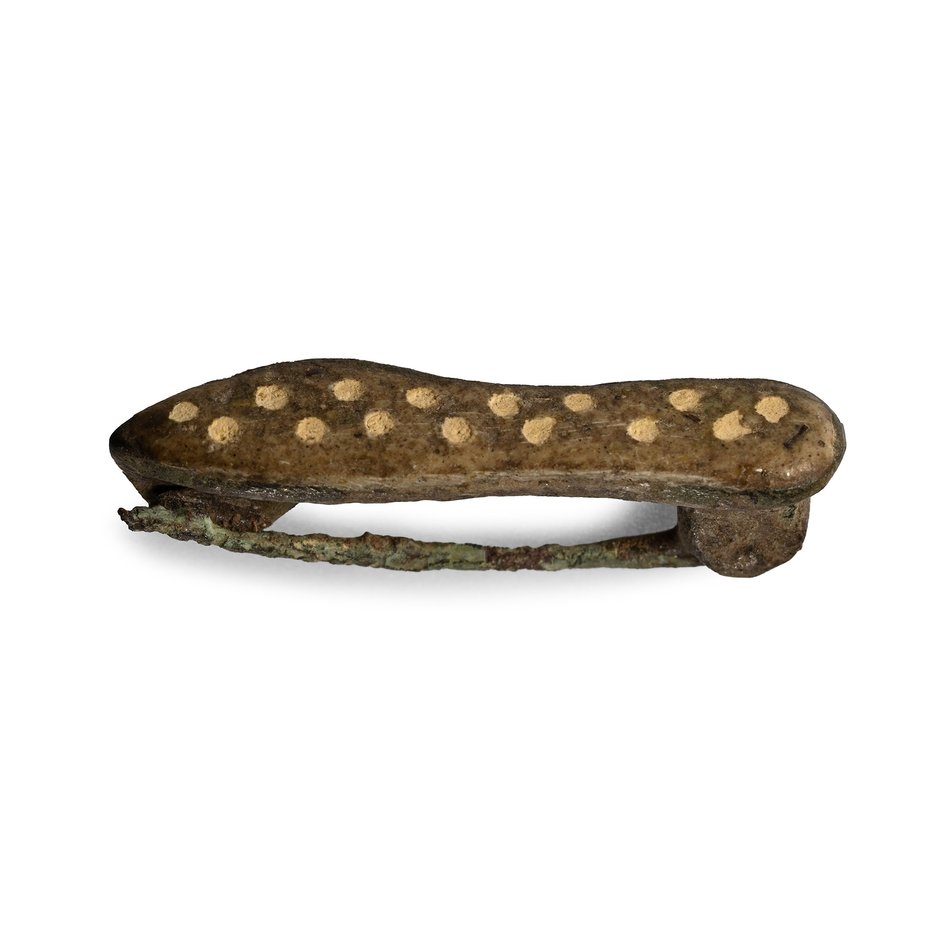 Roman Enamelled Bronze Slipper Plate Brooch