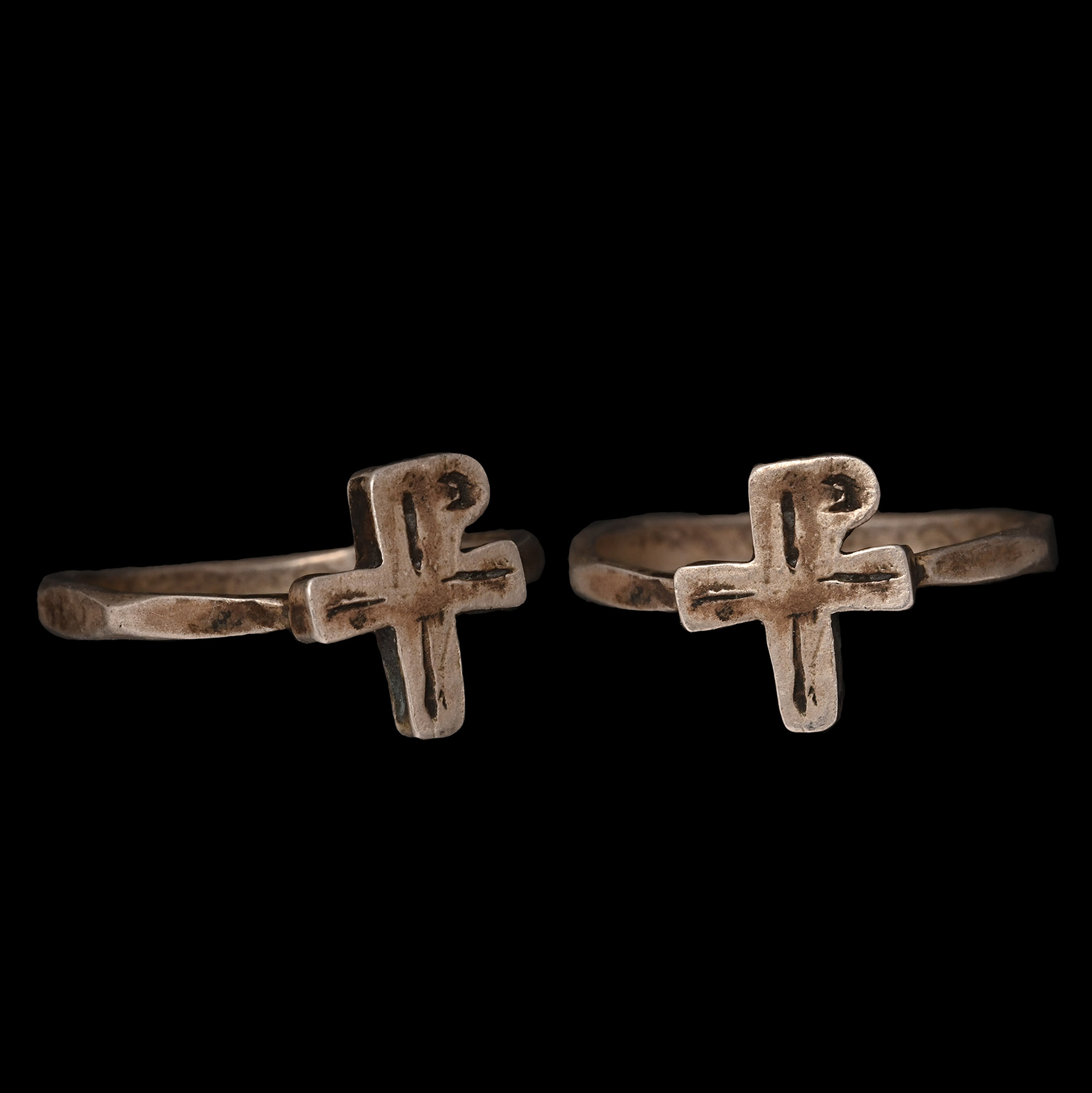 Byzantine Style Silver Ring with Cross