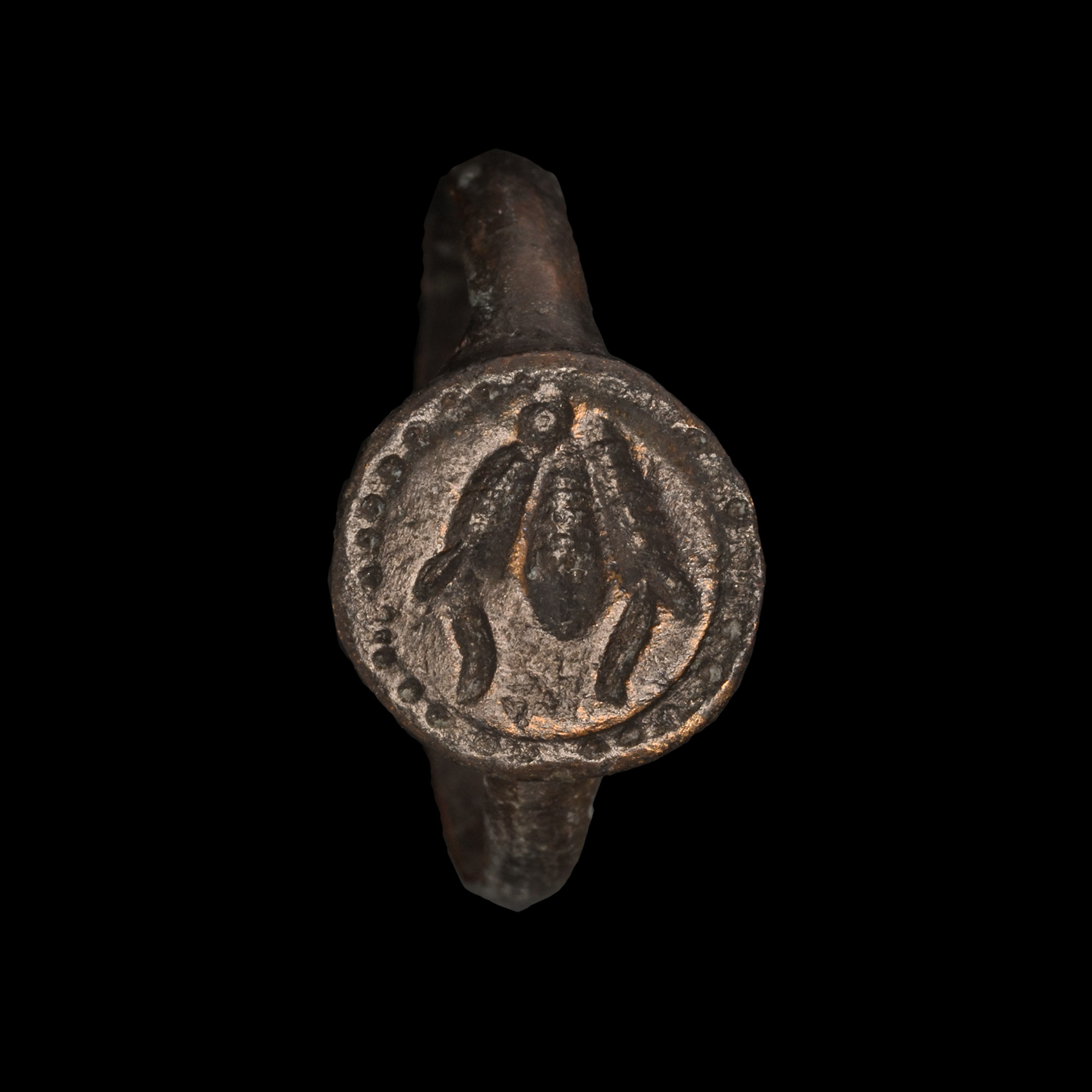 Roman Bronze Ring with Insect