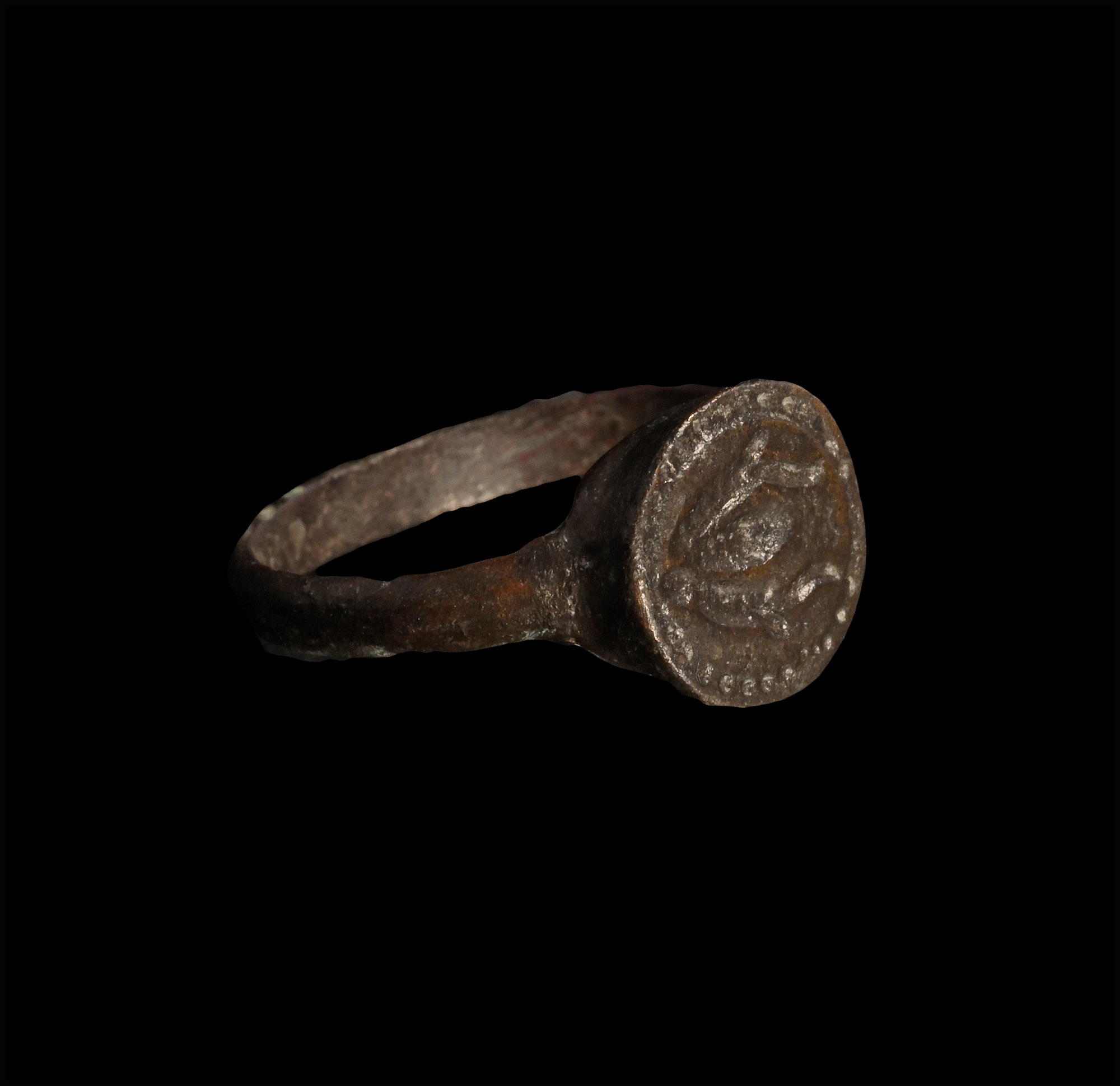 Roman Bronze Ring with Insect