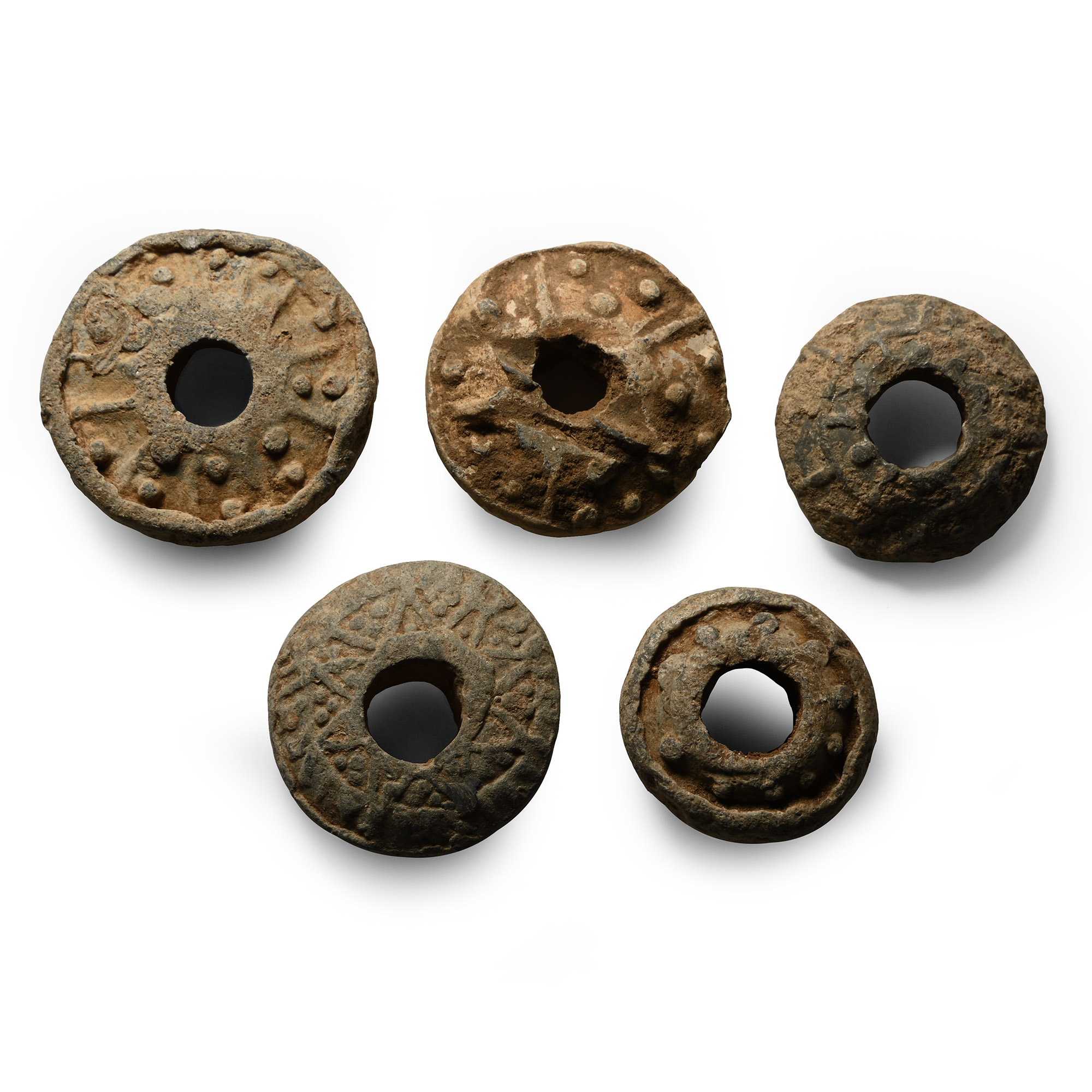 Medieval Decorated Lead Spindle Whorl Collection