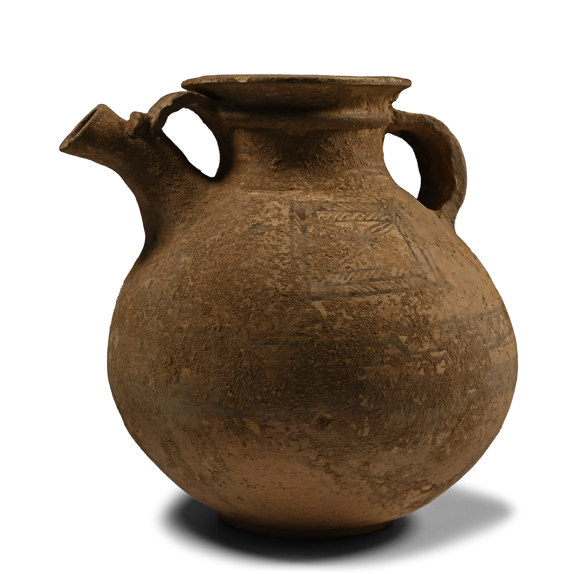 Western Asiatic Painted Terracotta Spouted Vessel
