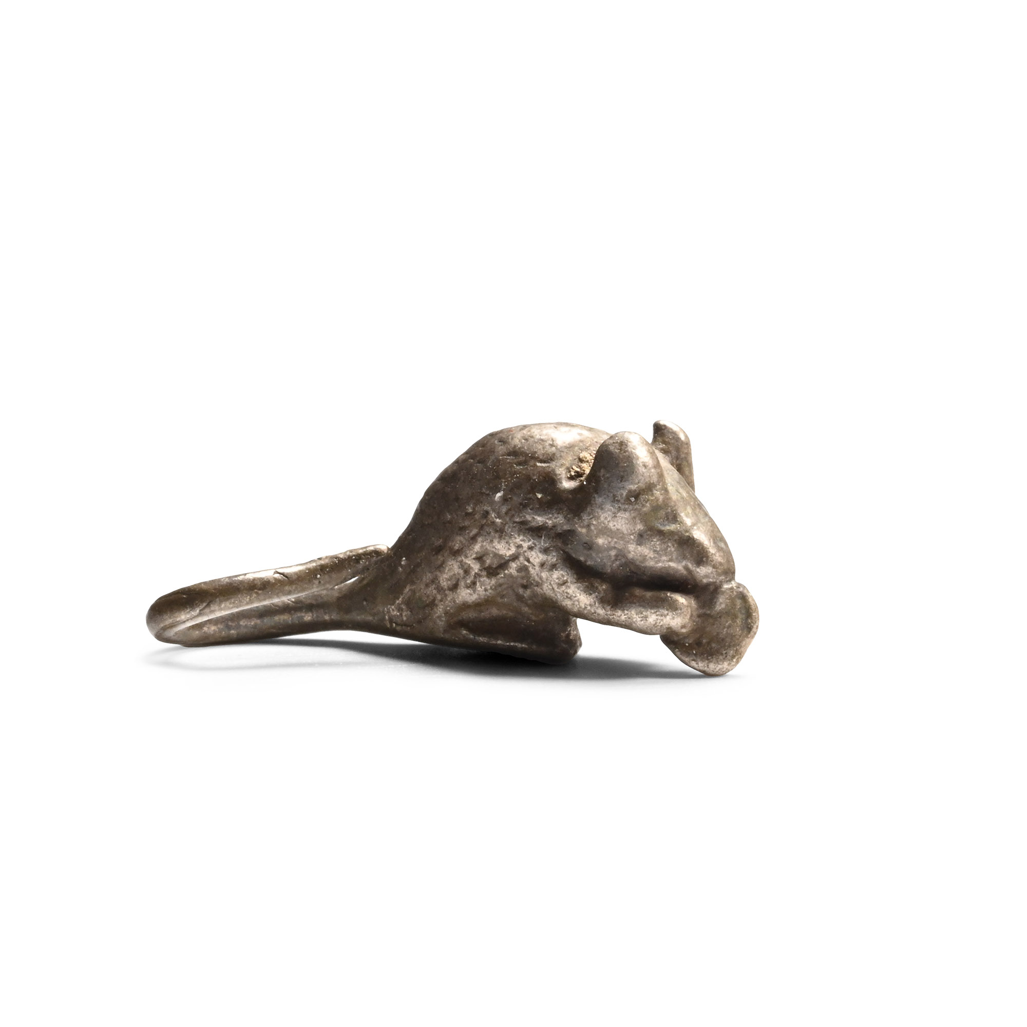 Roman Silver Mouse Nibbling a Nut