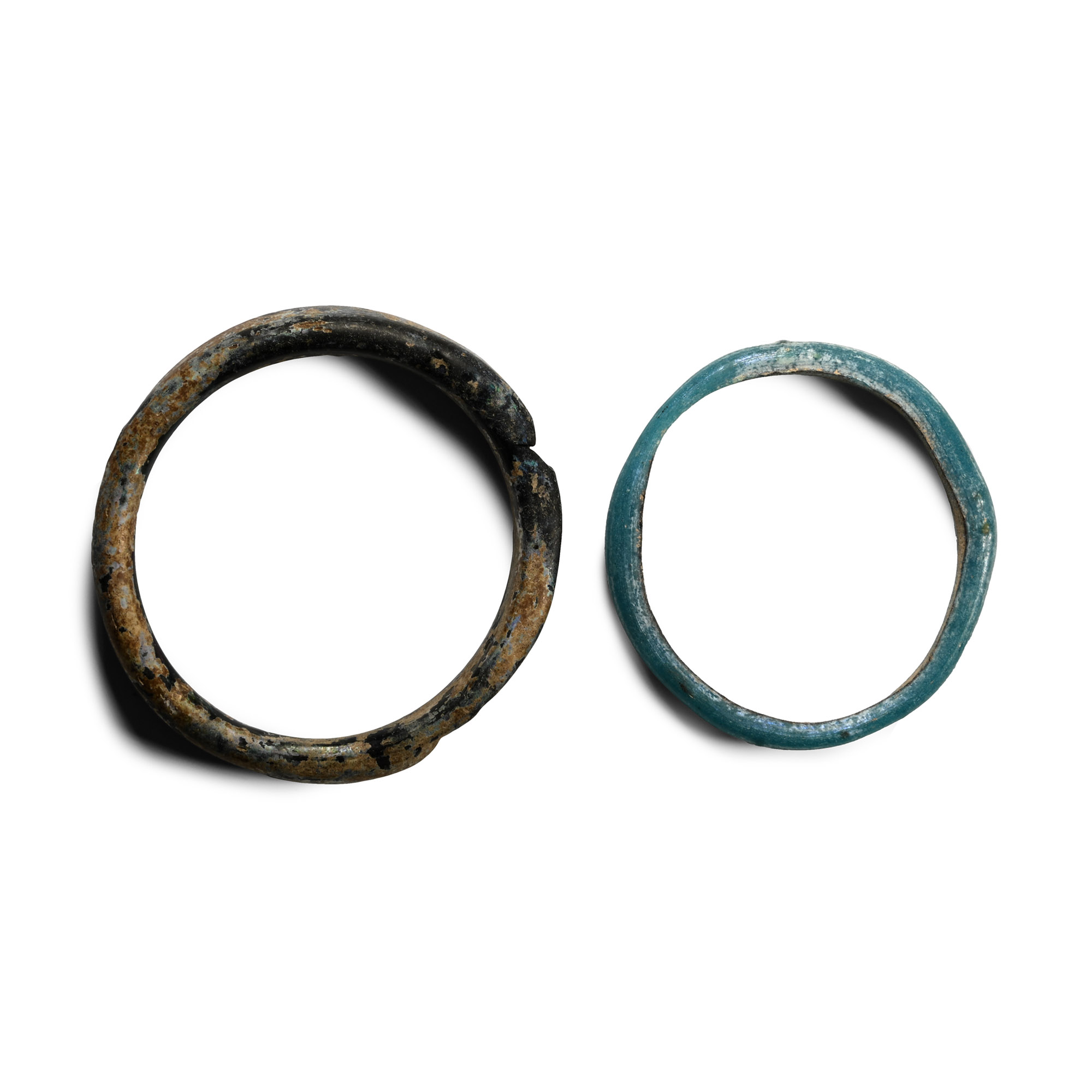 Roman Blue Glass Bangle Pair