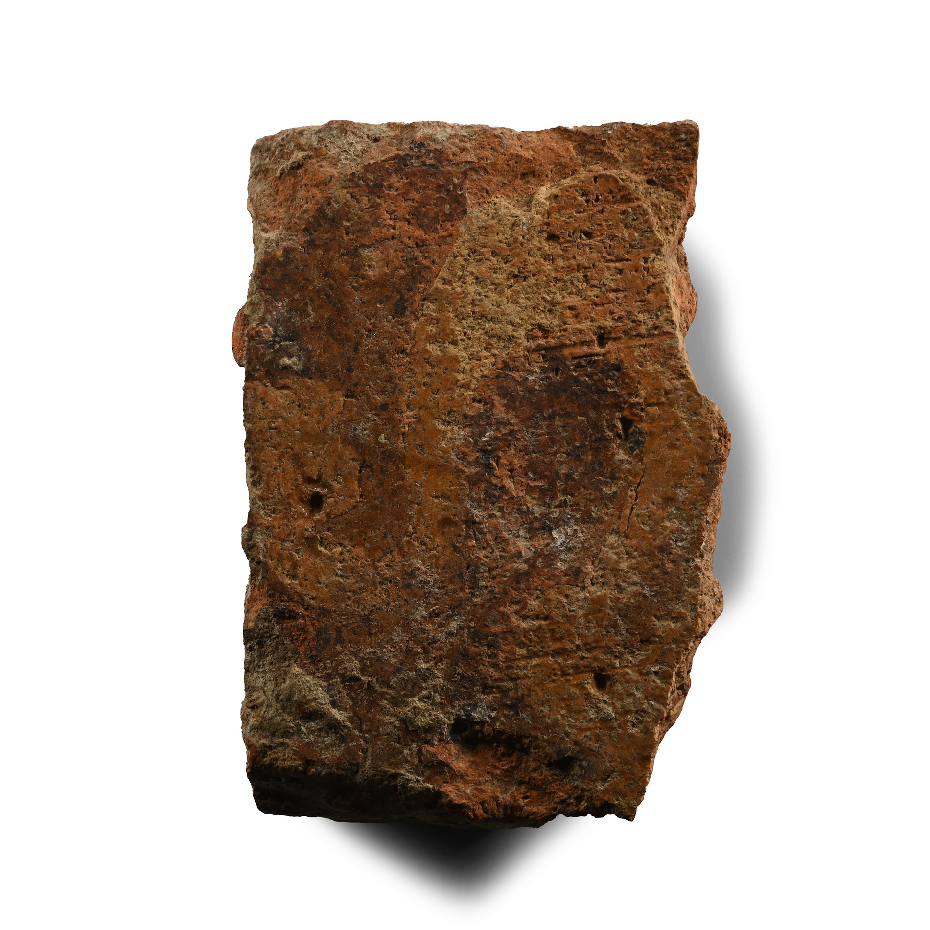 Romano-British Fresco Painted on Tile Fragment