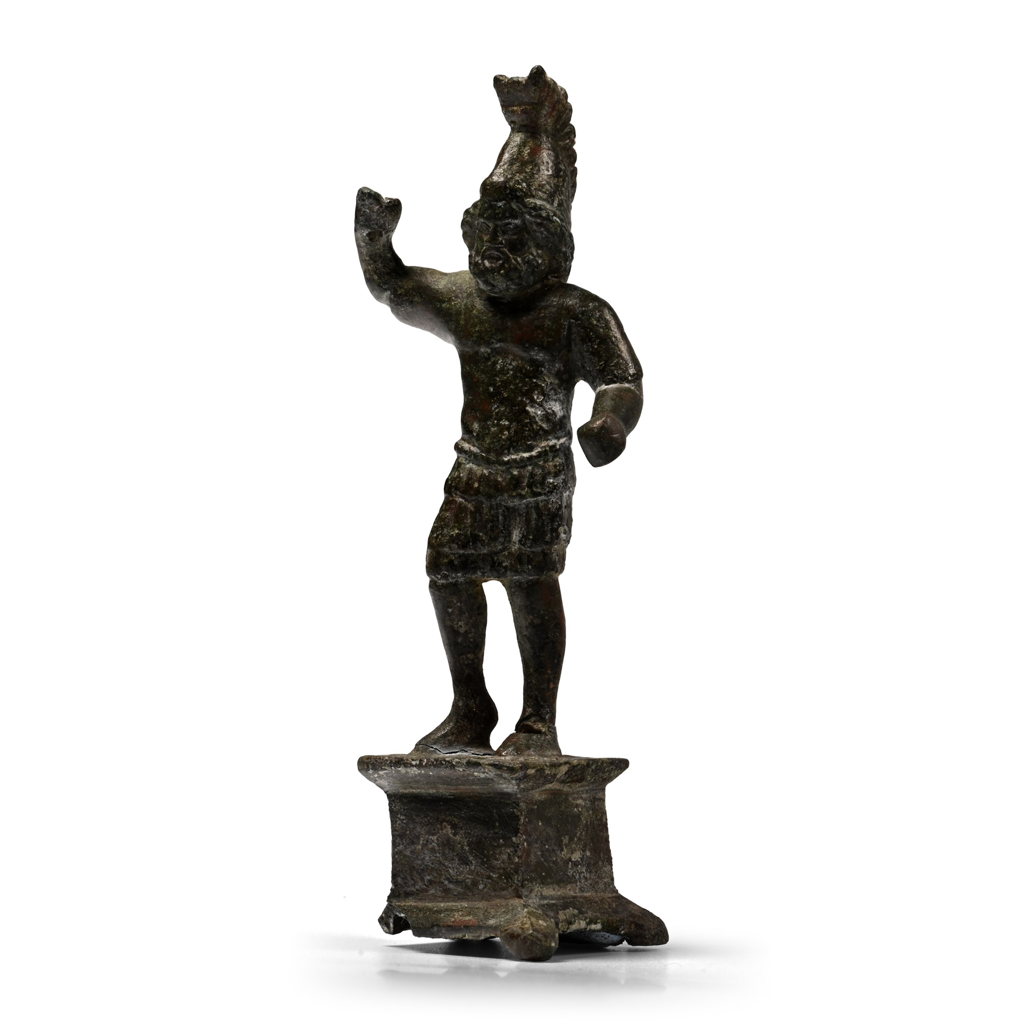 Roman Bronze Statuette of Mars on Original Plinth