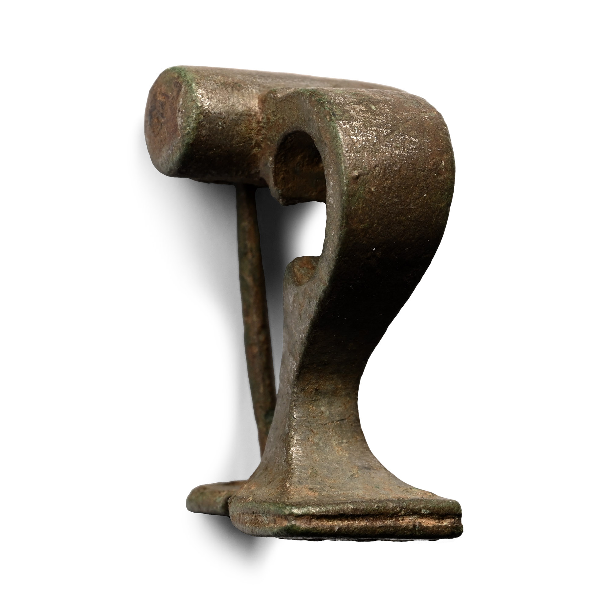 Romano-British Tinned Bronze Decorated Knee Brooch