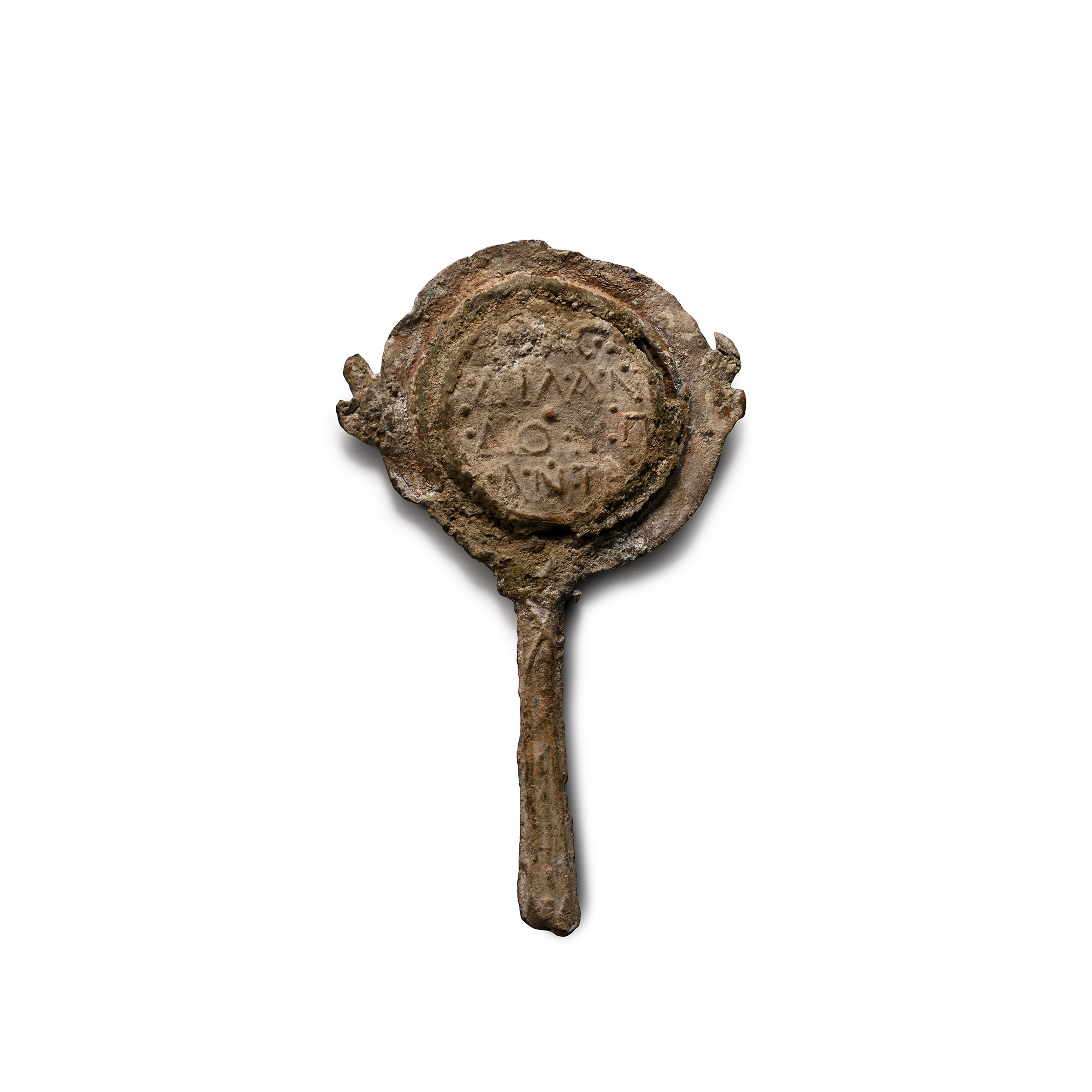 Late Roman Votive Lead Mirror Inscribed 'For the woman who loves her husband'