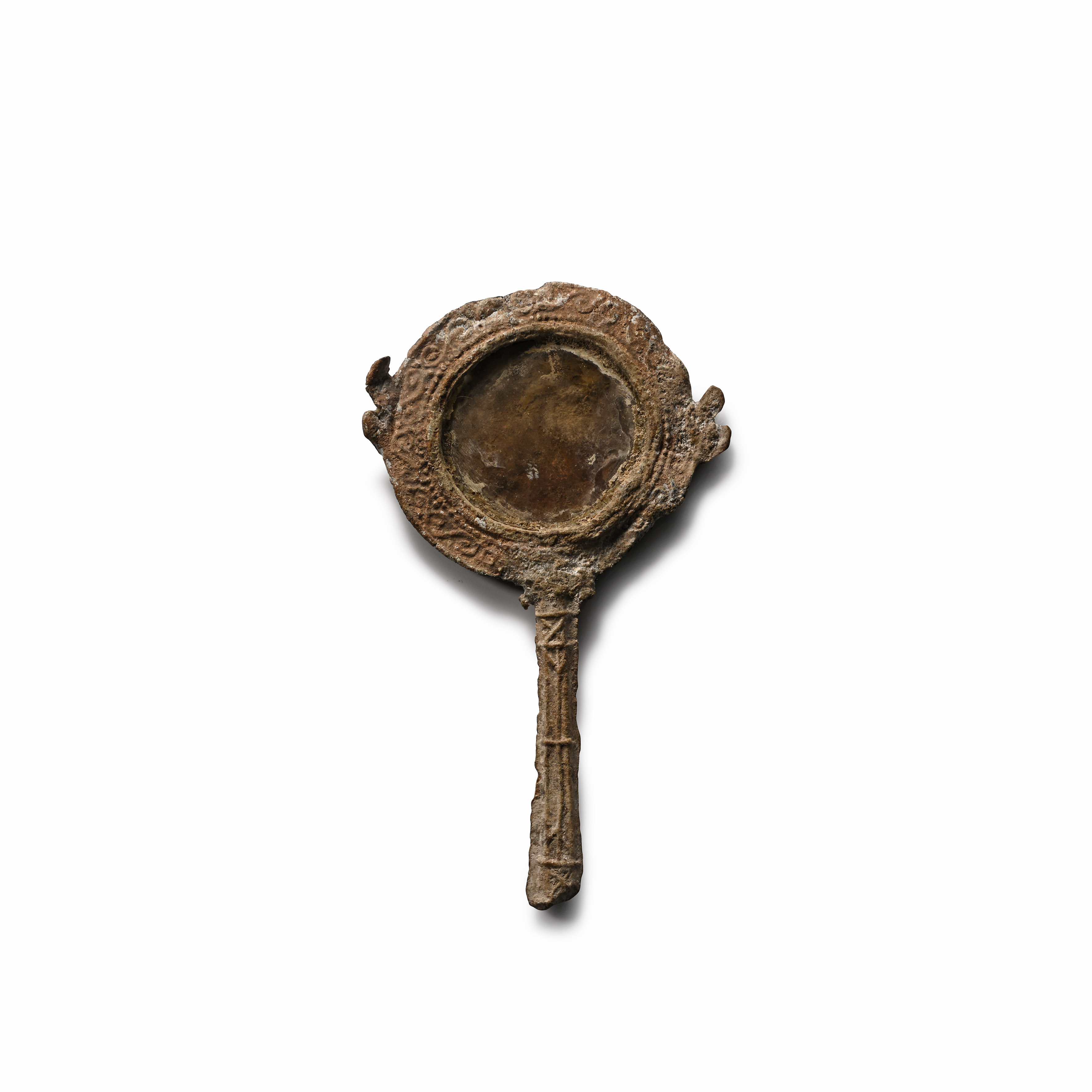 Late Roman Votive Lead Mirror Inscribed 'For the woman who loves her husband'