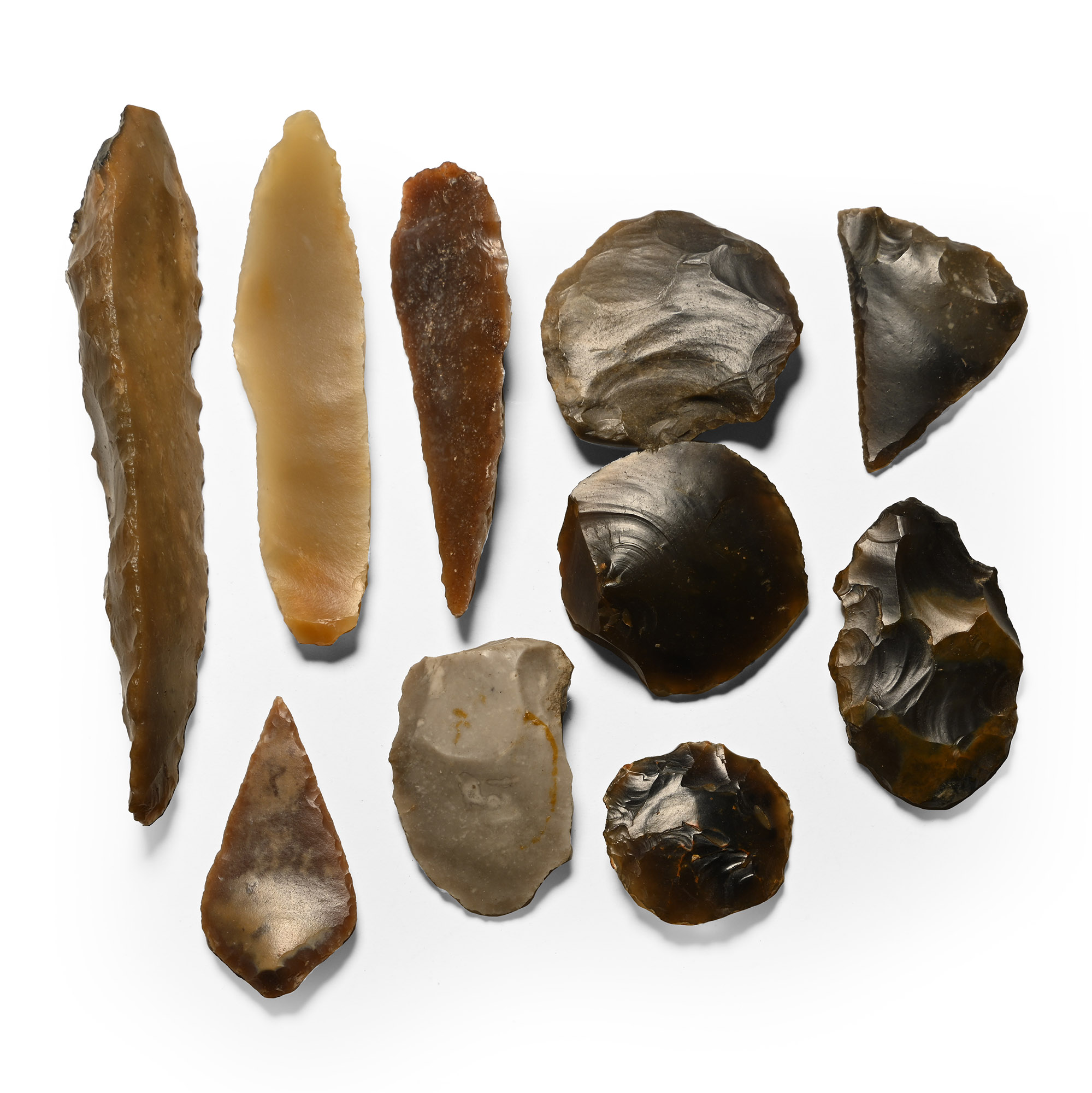 Stone Age French Flint Scraper and Knife Blade Collection