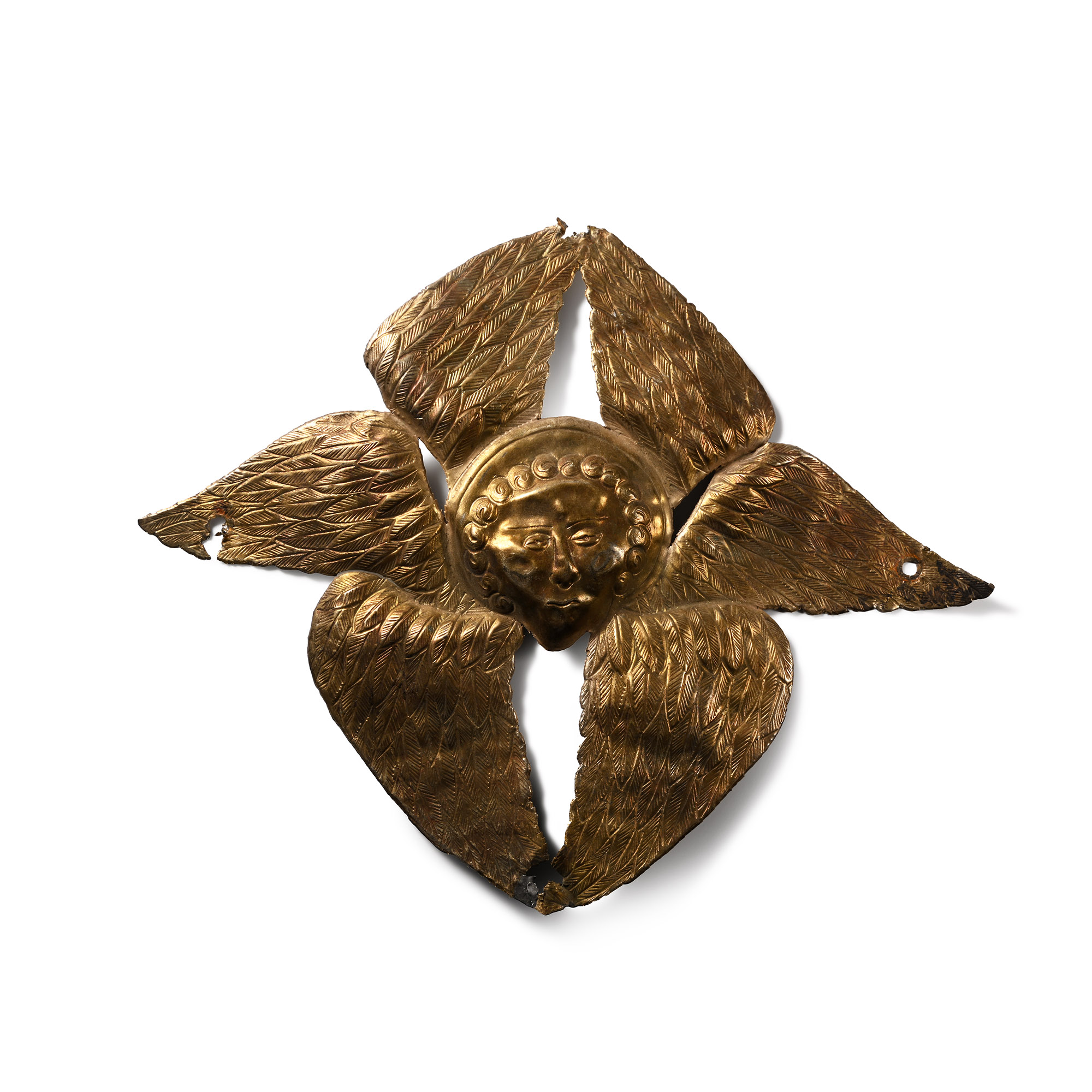 Post Medieval Gilt Plaque with Winged Cherub