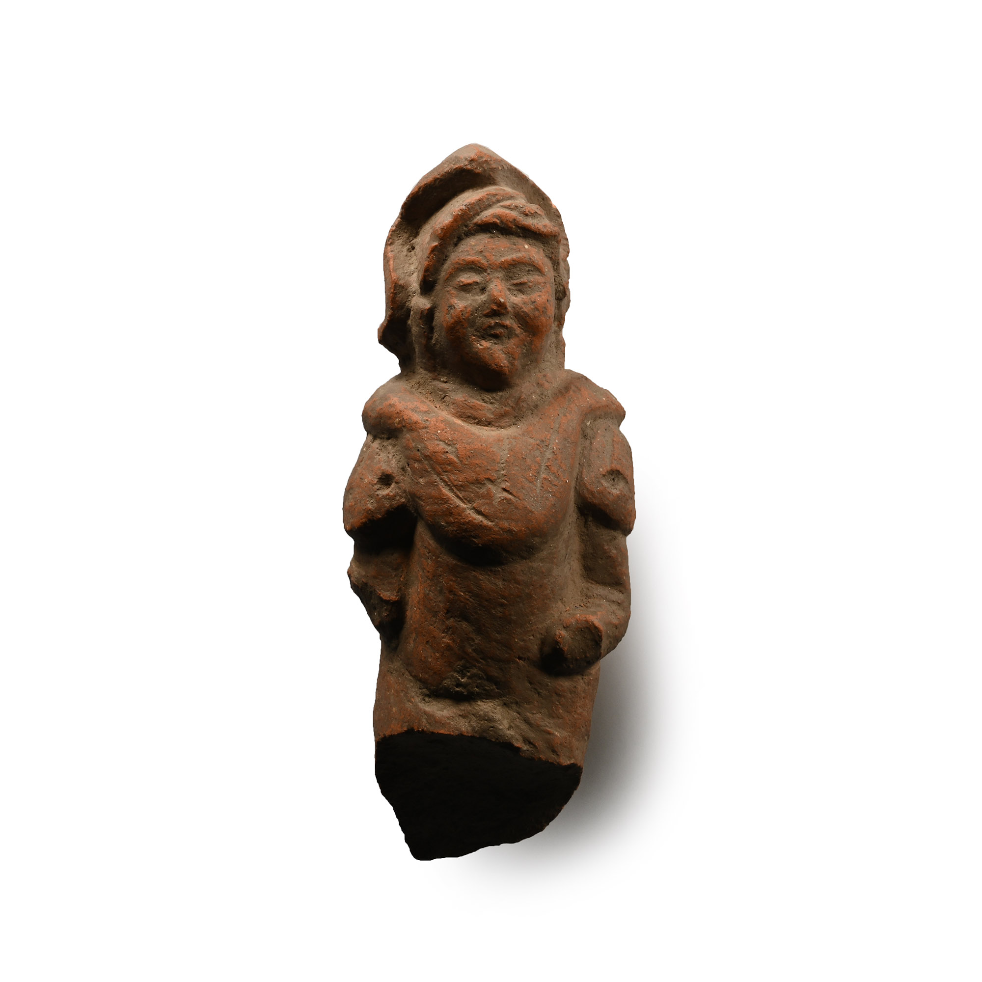 Romano-British Terracotta Figural Patera Handle of Dadophoros