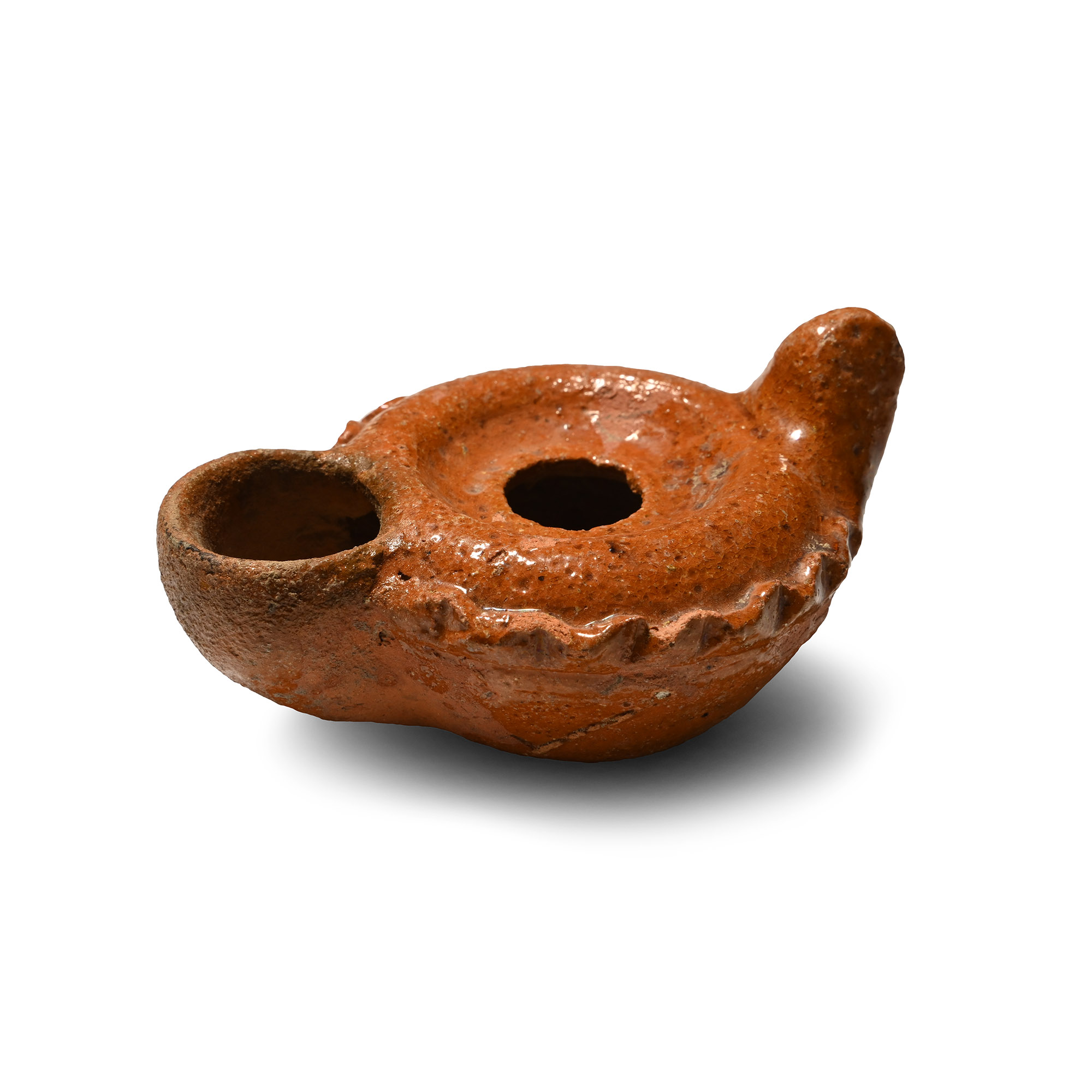 Byzantine Glazed Terracotta Oil Lamp