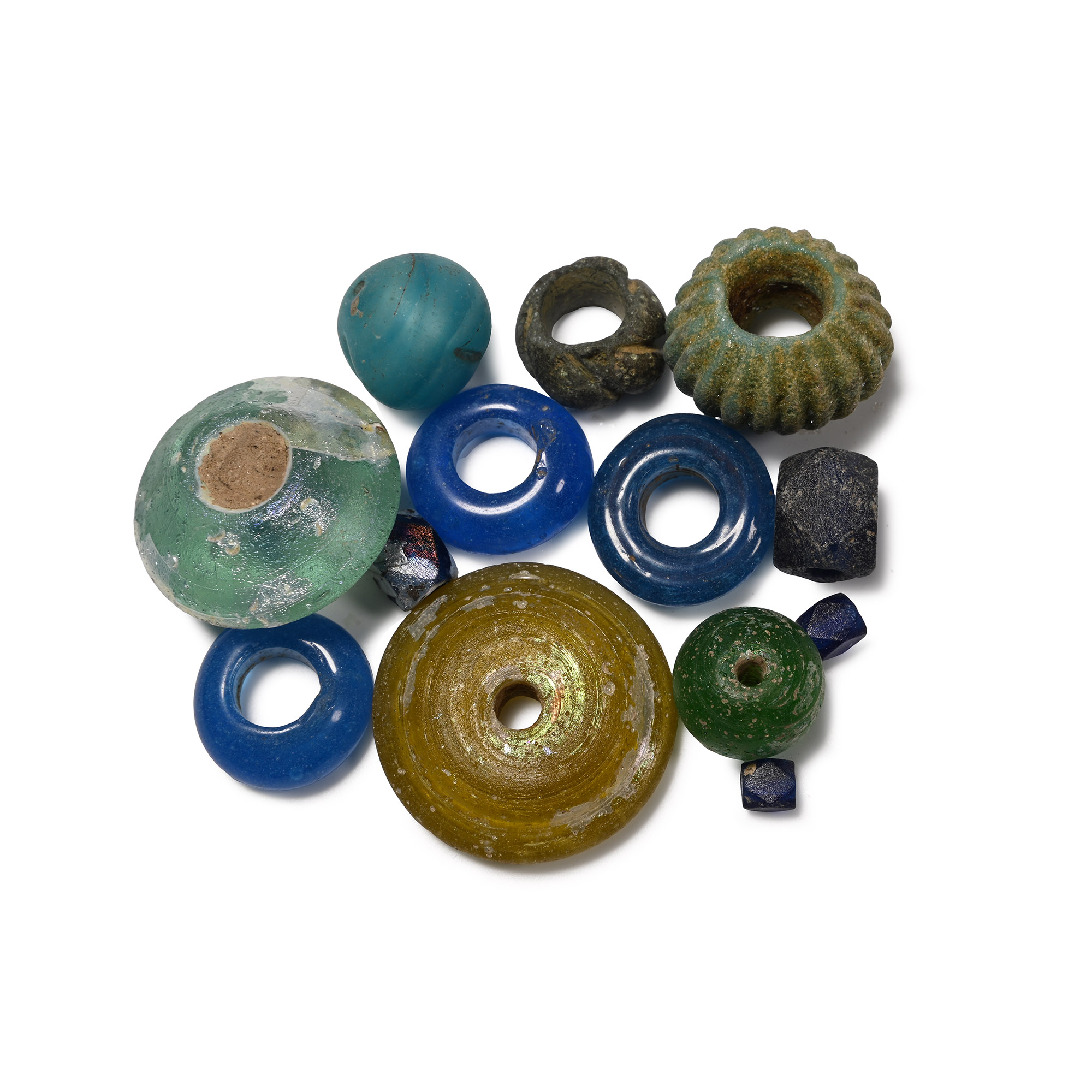 Romano-Celtic Glass Bead, Hair Ring, and Spindle-Whorl Collection