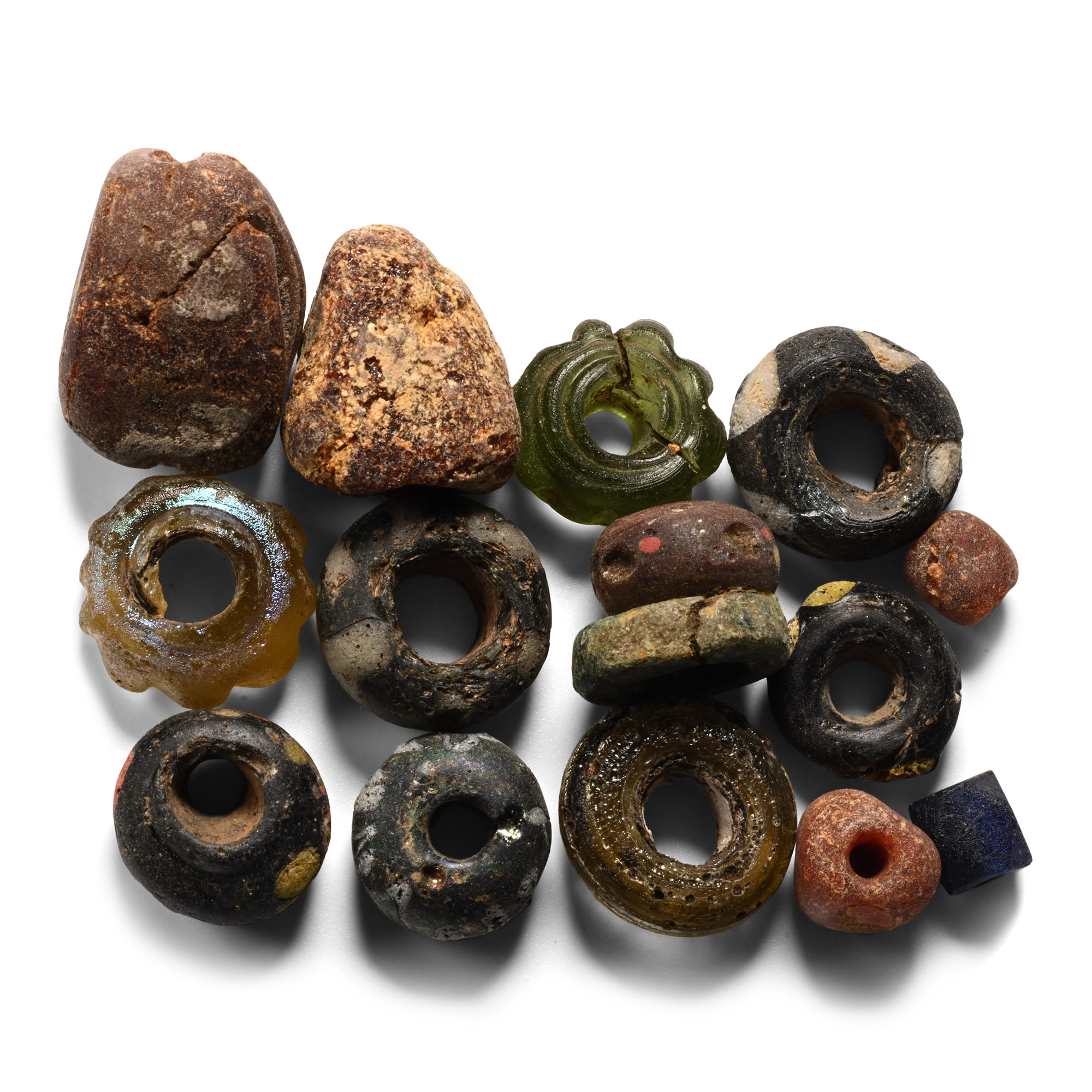Anglo-Saxon Glass and Amber Bead Collection