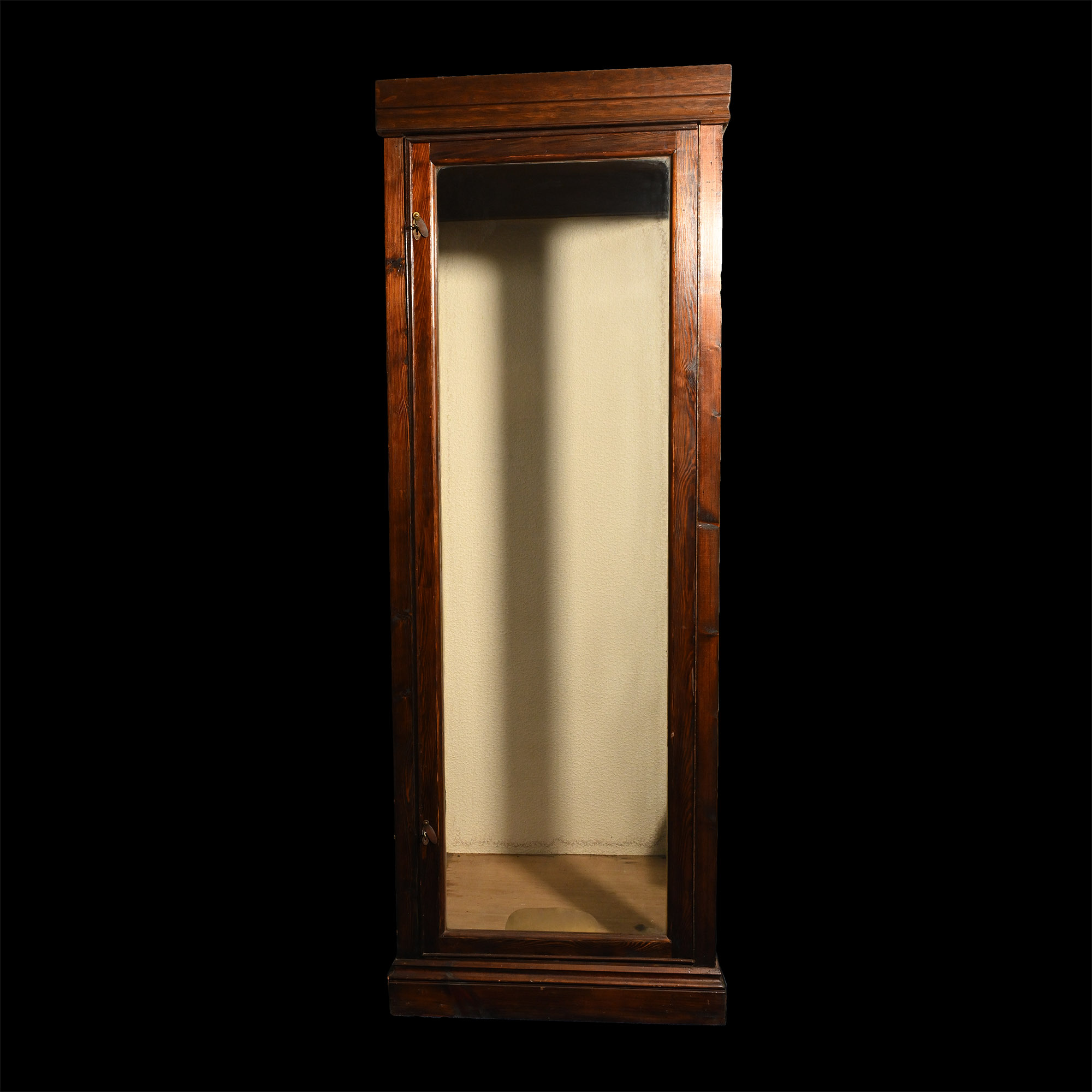 1.9 Metre High Vintage Oak Display Cabinet