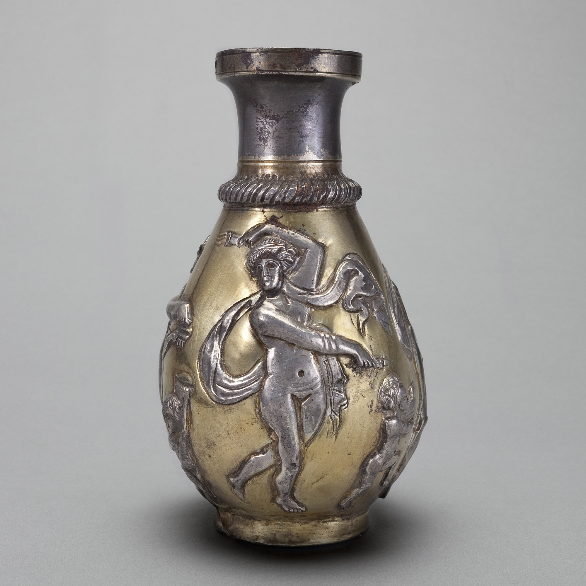 Sasanian Silver-Gilt Jar with Dancing Girls