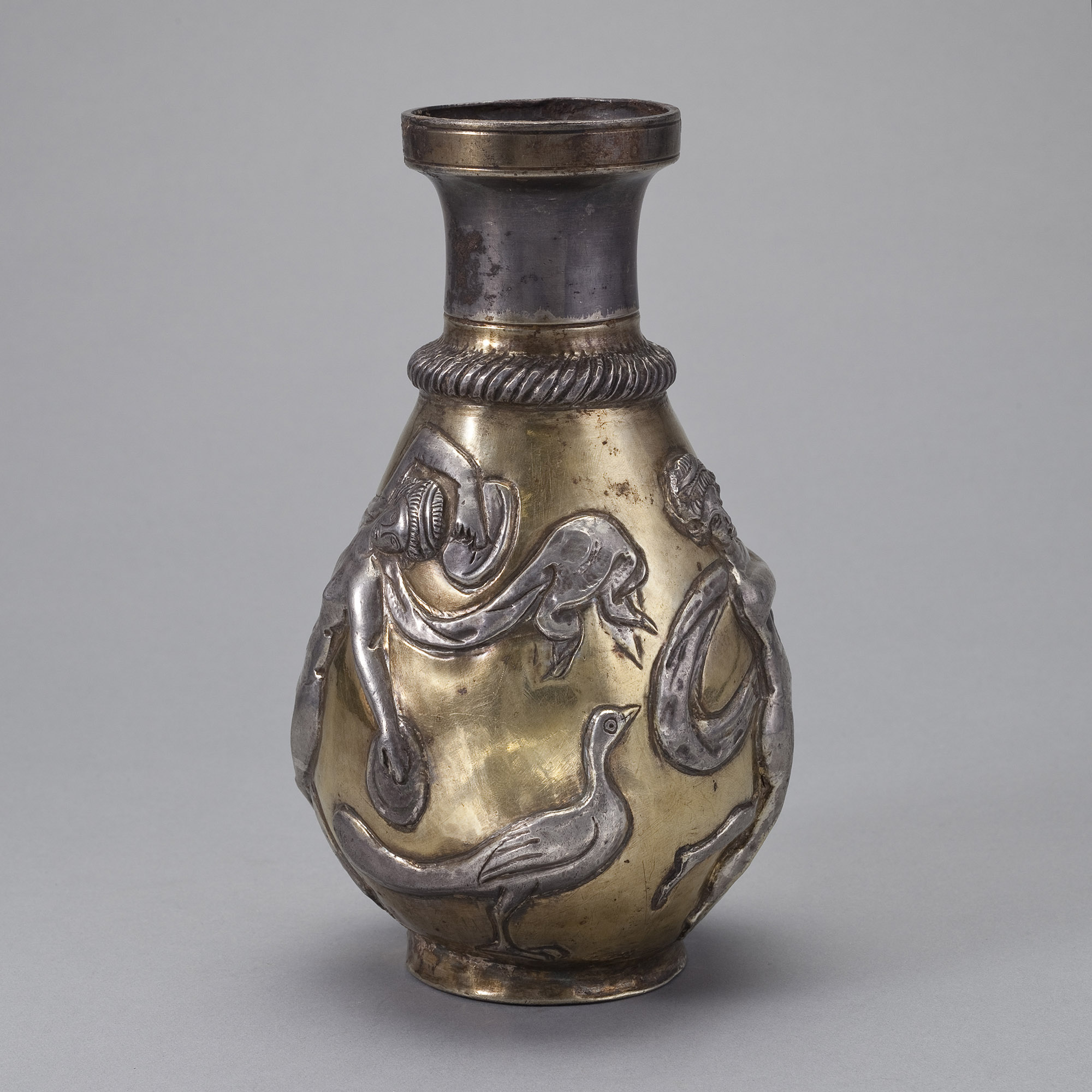 Sasanian Silver-Gilt Jar with Dancing Girls