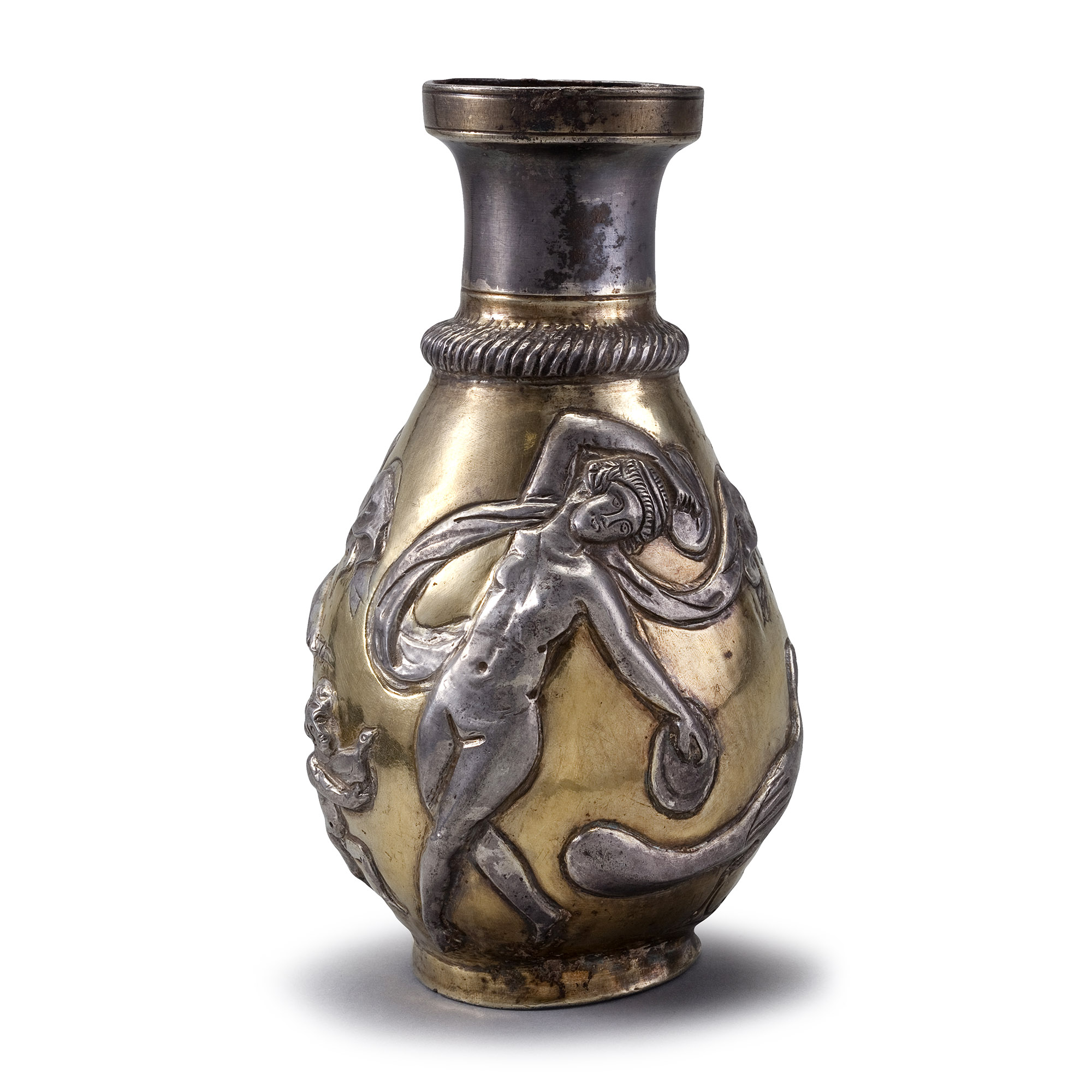 Sasanian Silver-Gilt Jar with Dancing Girls