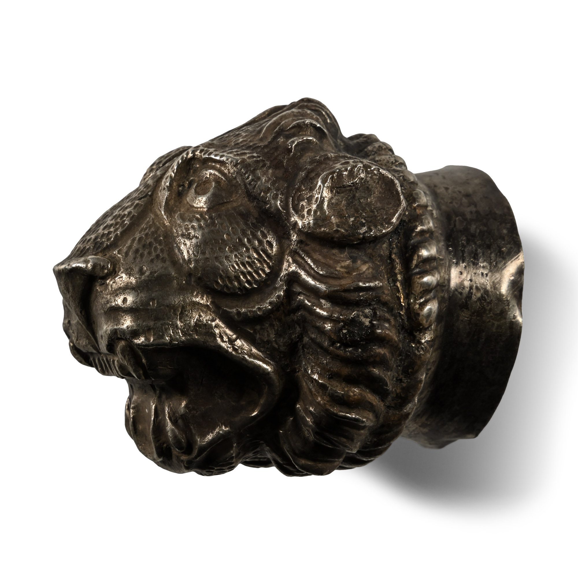 Late Parthian Silver Lion-Head Terminal