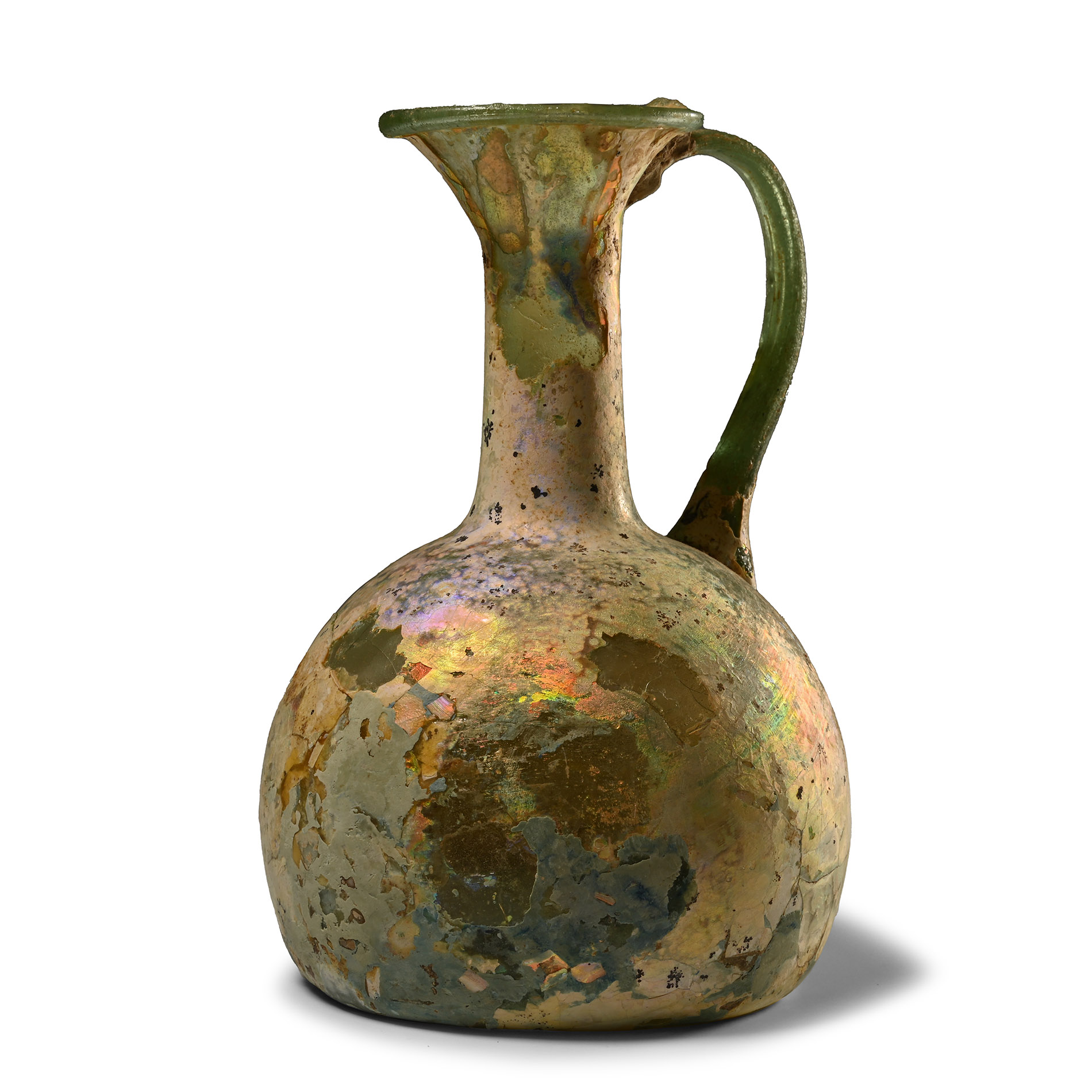 Roman Glass Jug with Pearly Iridescence