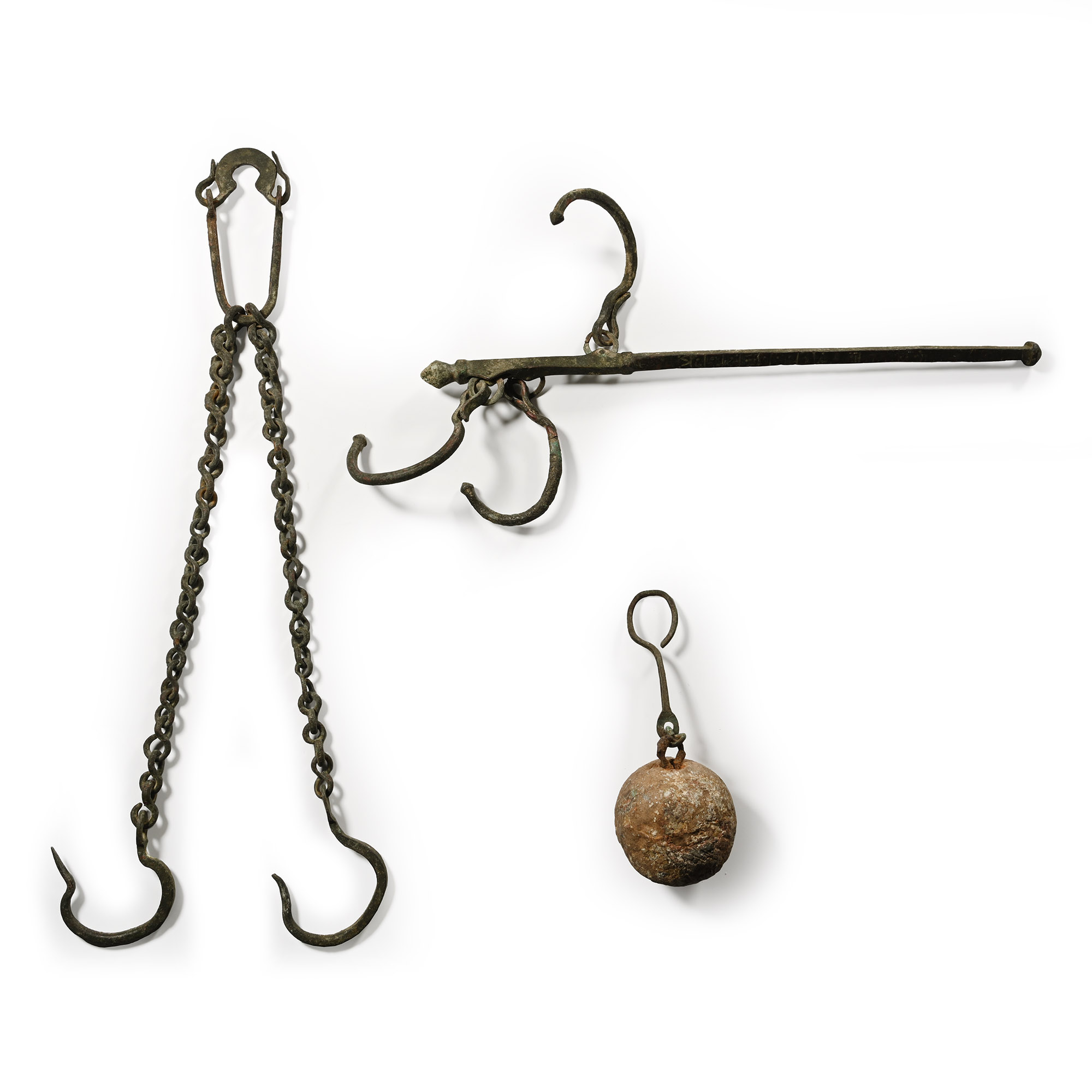 Roman Bronze Steelyard Balance and Lead Weight