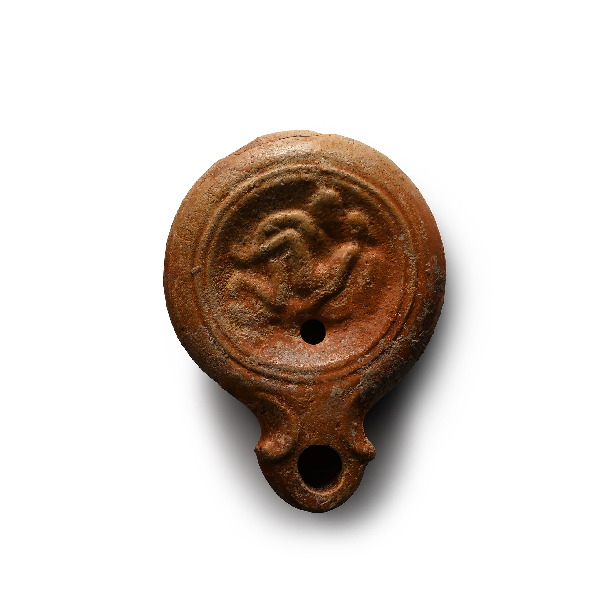 Roman Terracotta Oil Lamp with Erotic Scene