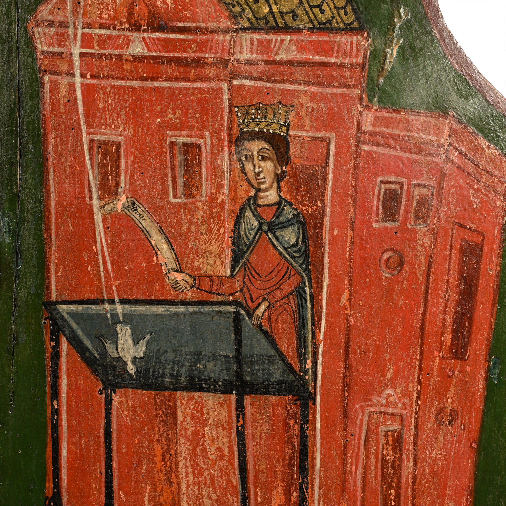 Romanian Orthodox Royal Wooden Doors with Annunciation Scene