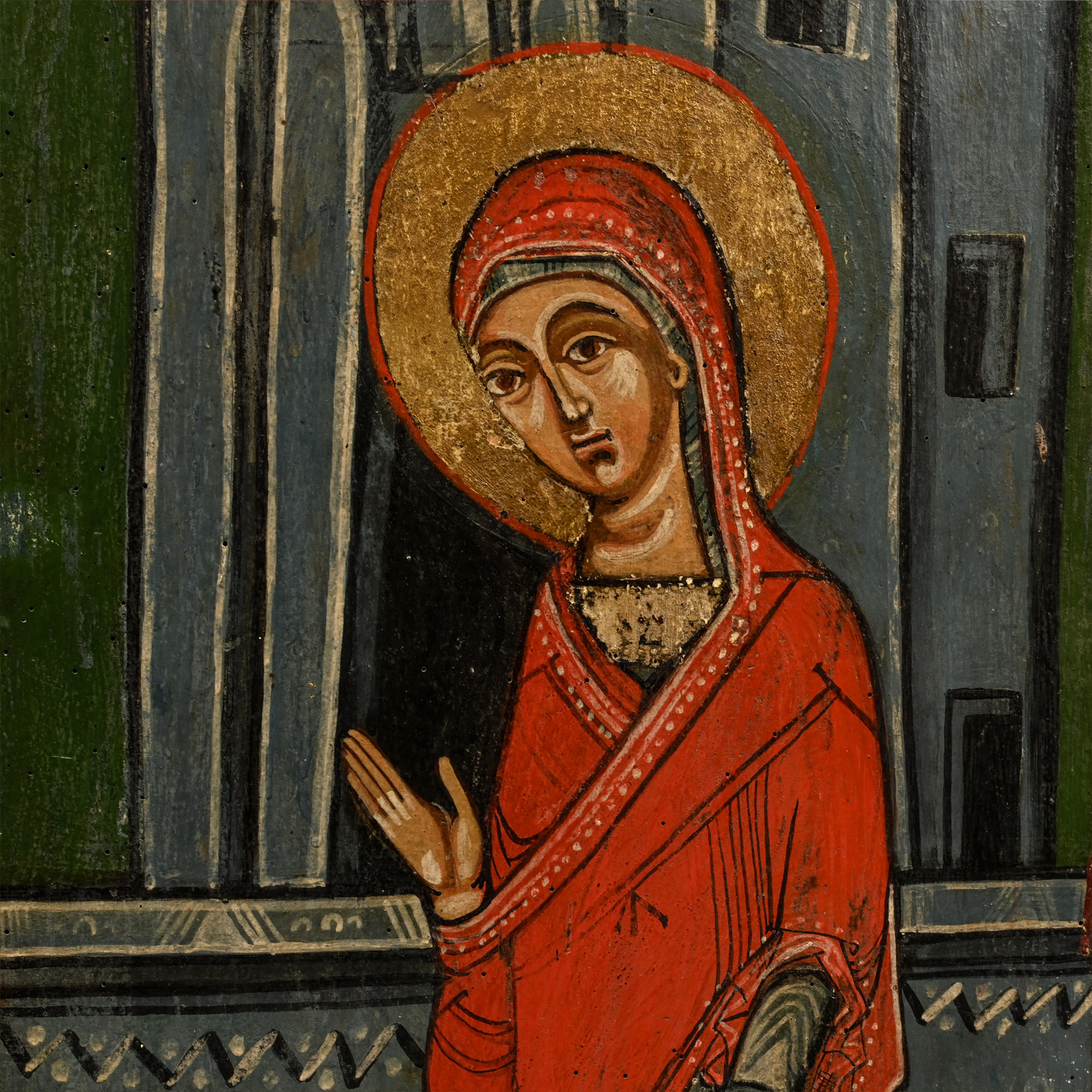 Romanian Orthodox Royal Wooden Doors with Annunciation Scene