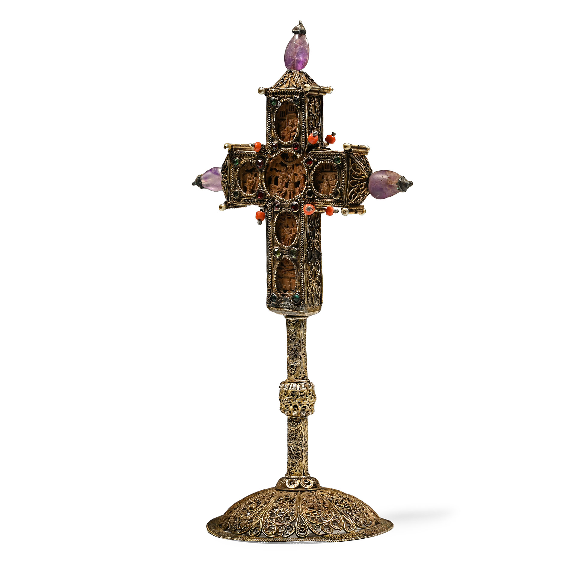 Mount Athos Wooden Cross with Silver-Gilt Mounts