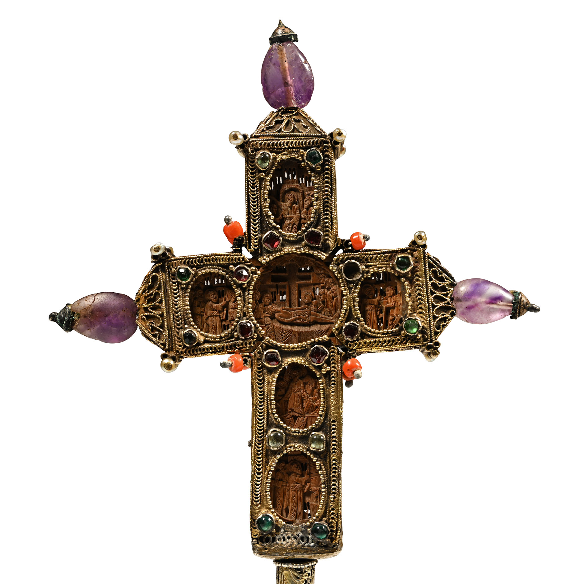 Mount Athos Wooden Cross with Silver-Gilt Mounts