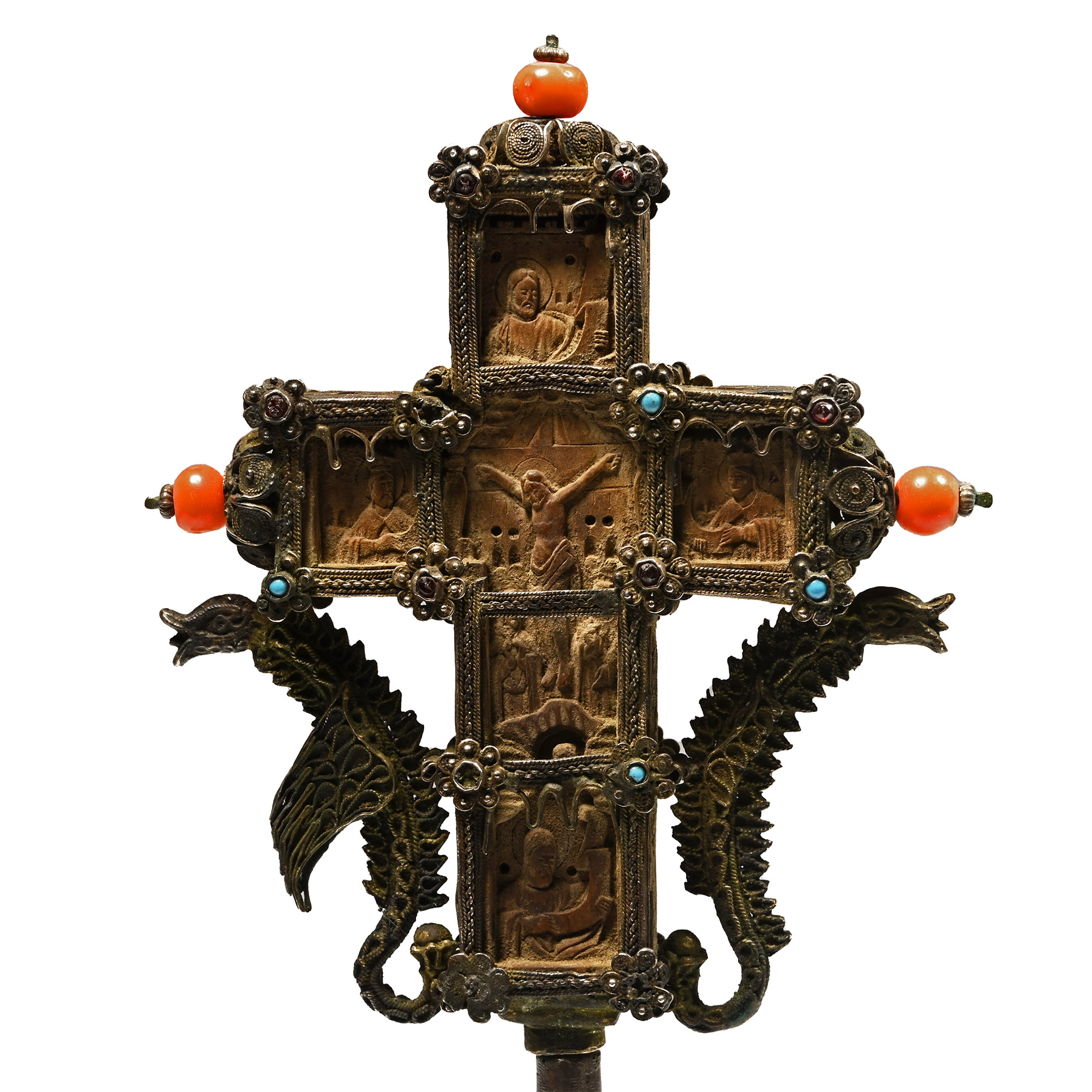 Mount Athos Wooden Cross with Silver-Gilt Mounts