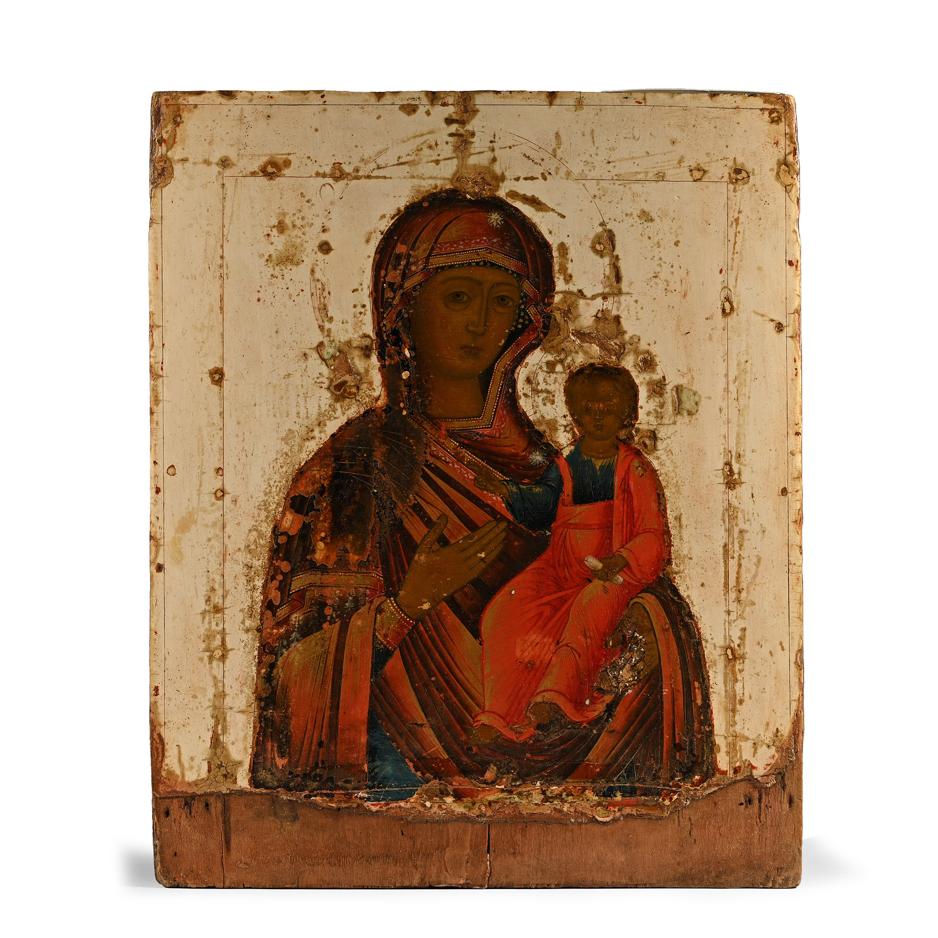 Russian Icon with Mother of God and Christ