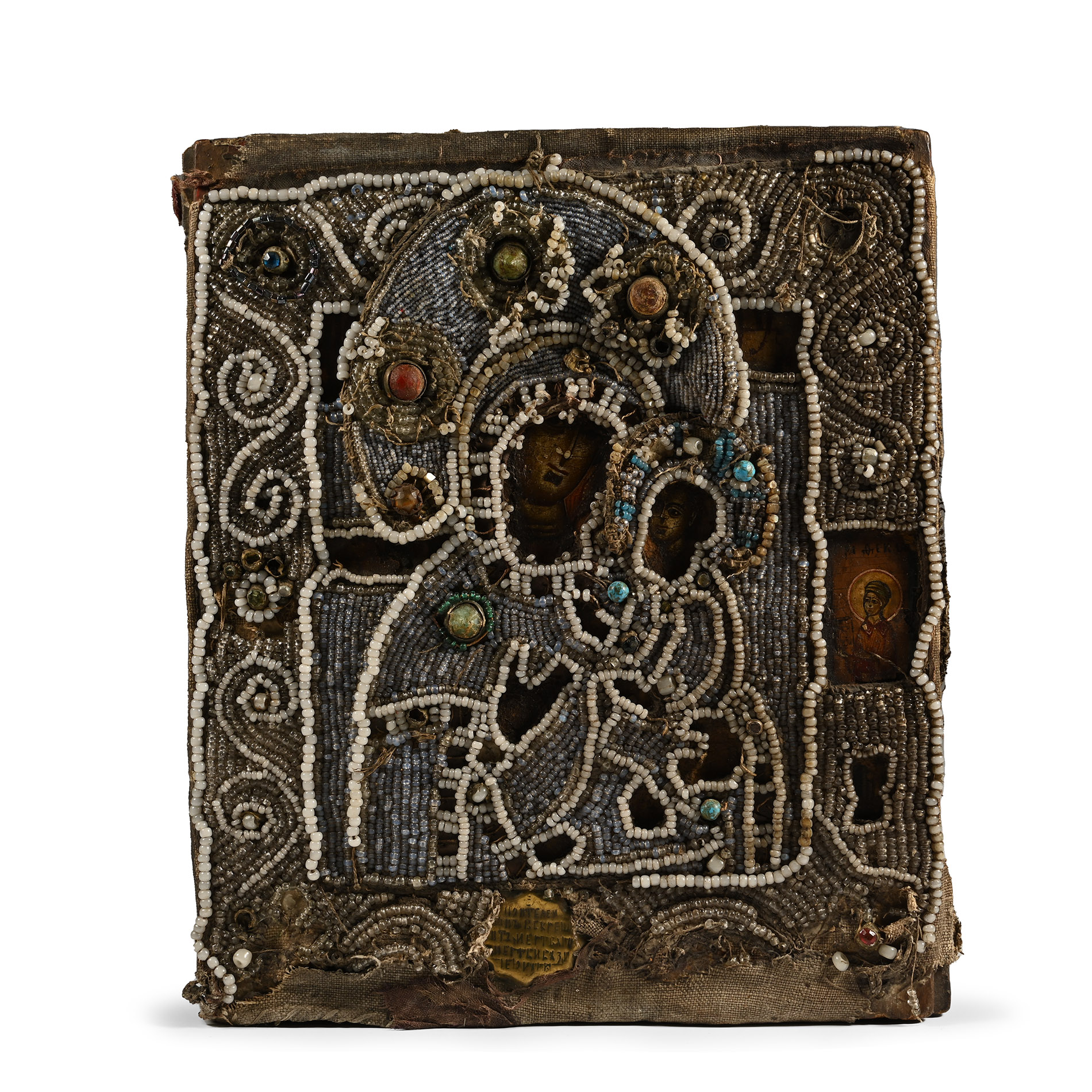 Russian Icon with Mother of God and Christ