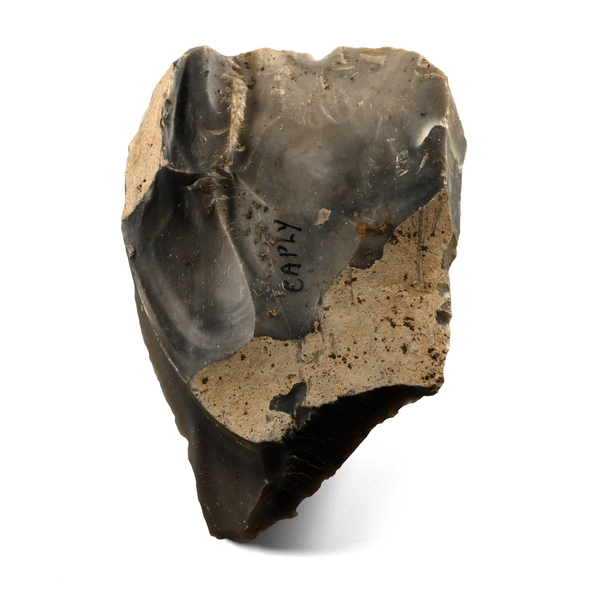 Very Large Stone Age Knapped Blue-Grey Flint Scraper