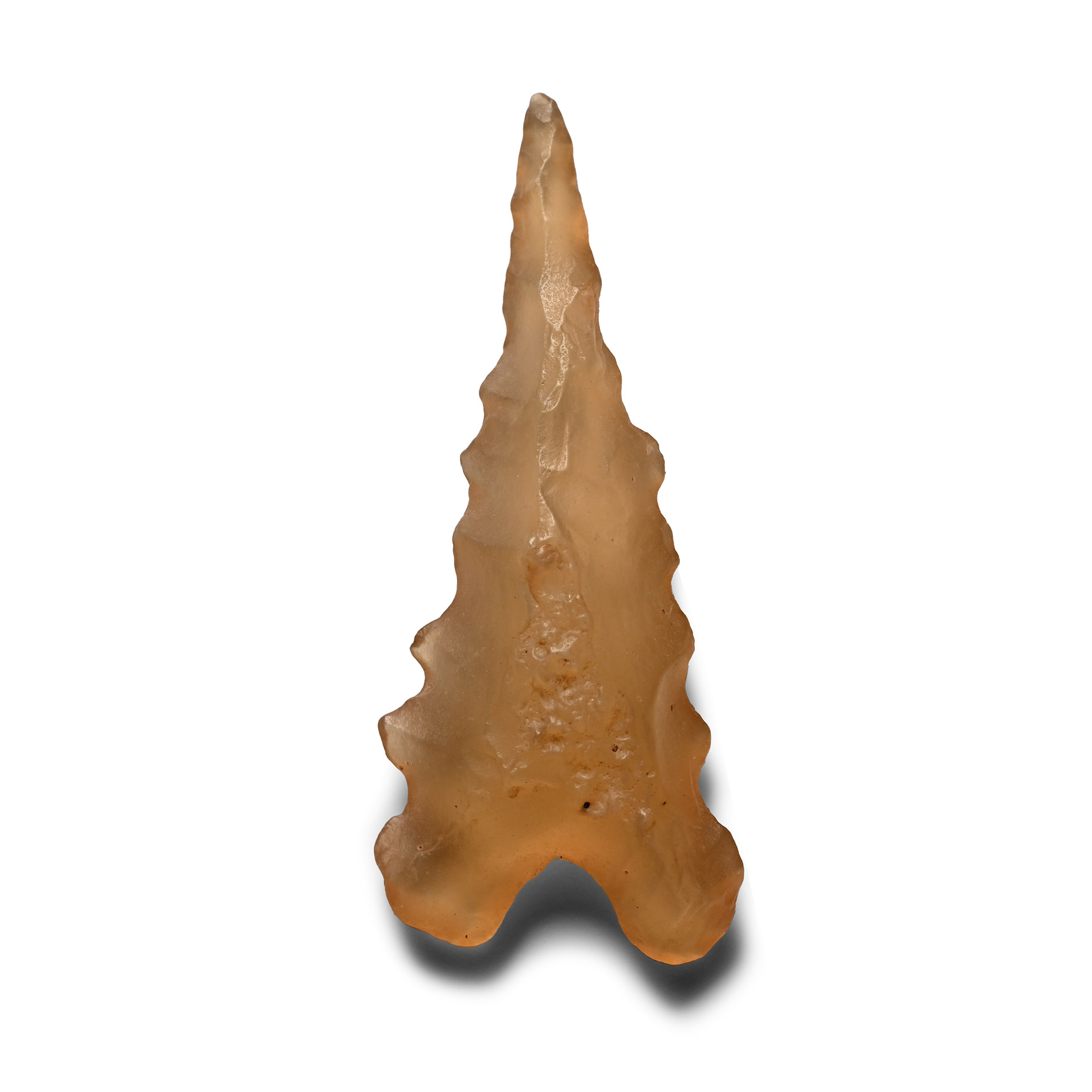 Stone Age Tenerian Knapped Arrowhead from Meteoritic Glass