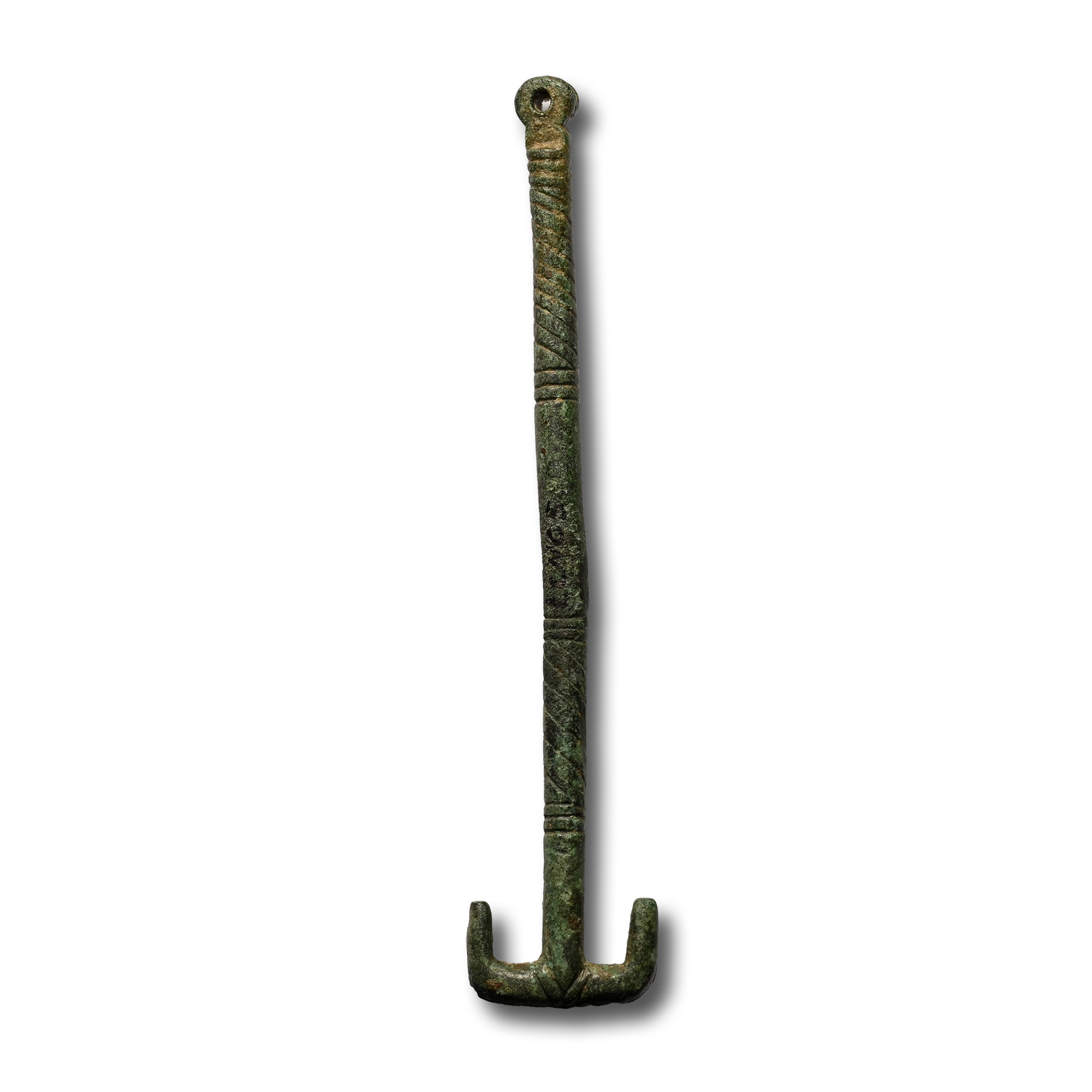 Anglo-Saxon Bronze Miniature Girdle Hanger Pendant