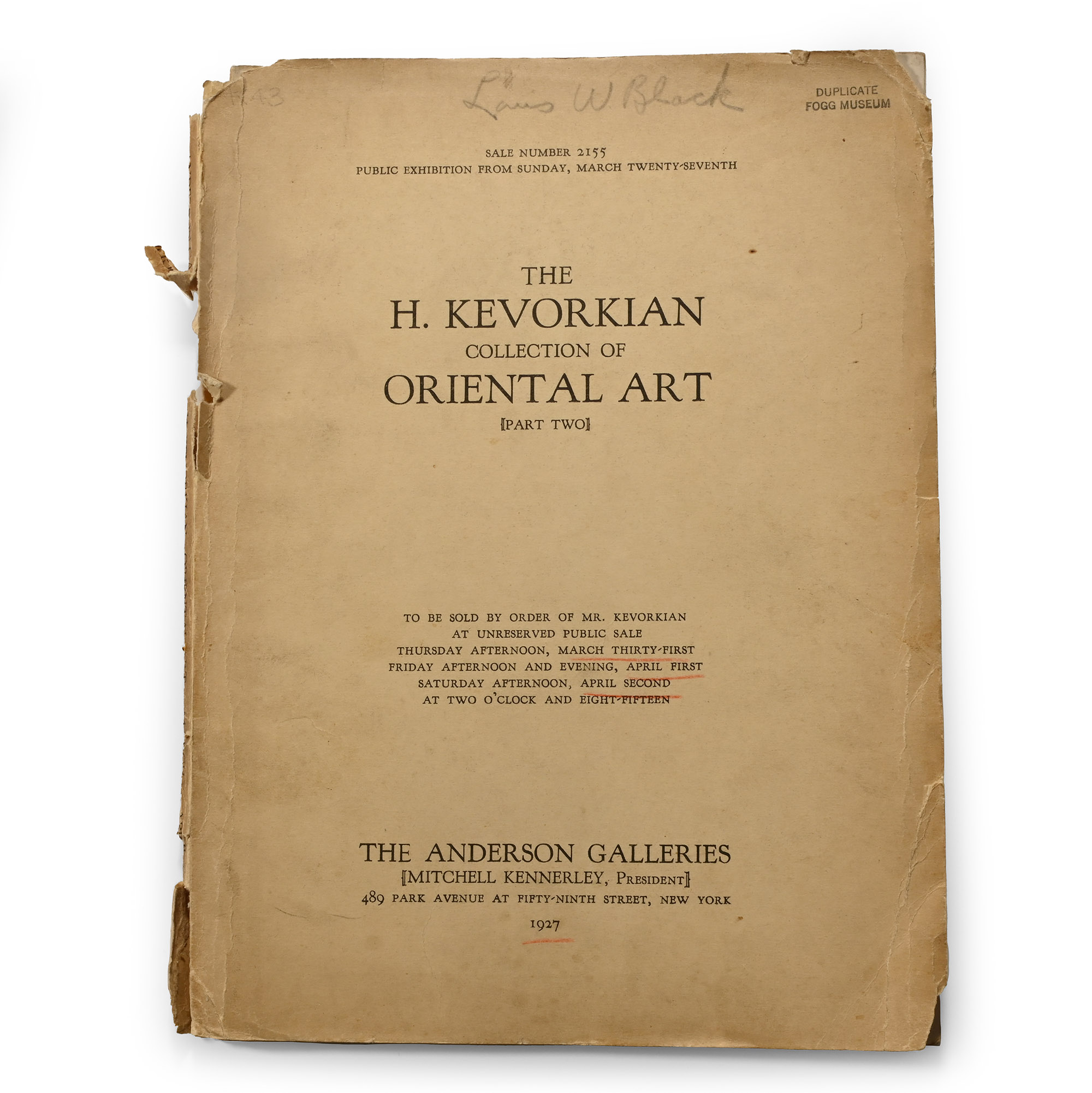 The H. Kevorkian Collection of Oriental Art (Part Two)