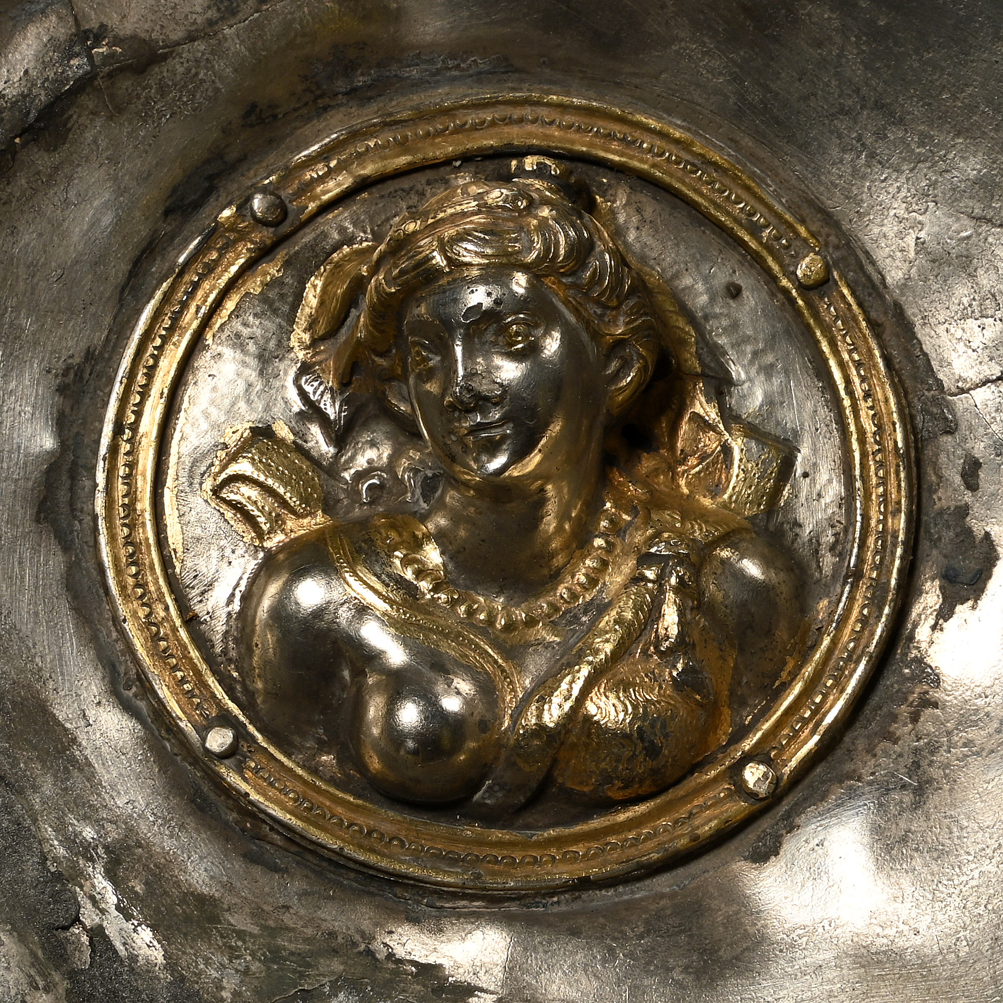 Hellenistic Silver-Gilt Bowl with Diana in Roundel