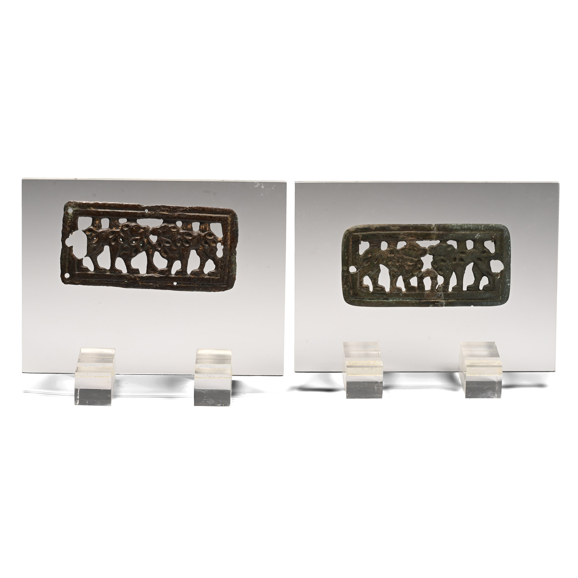 Ordos Bronze Belt Buckle Pair with Camels