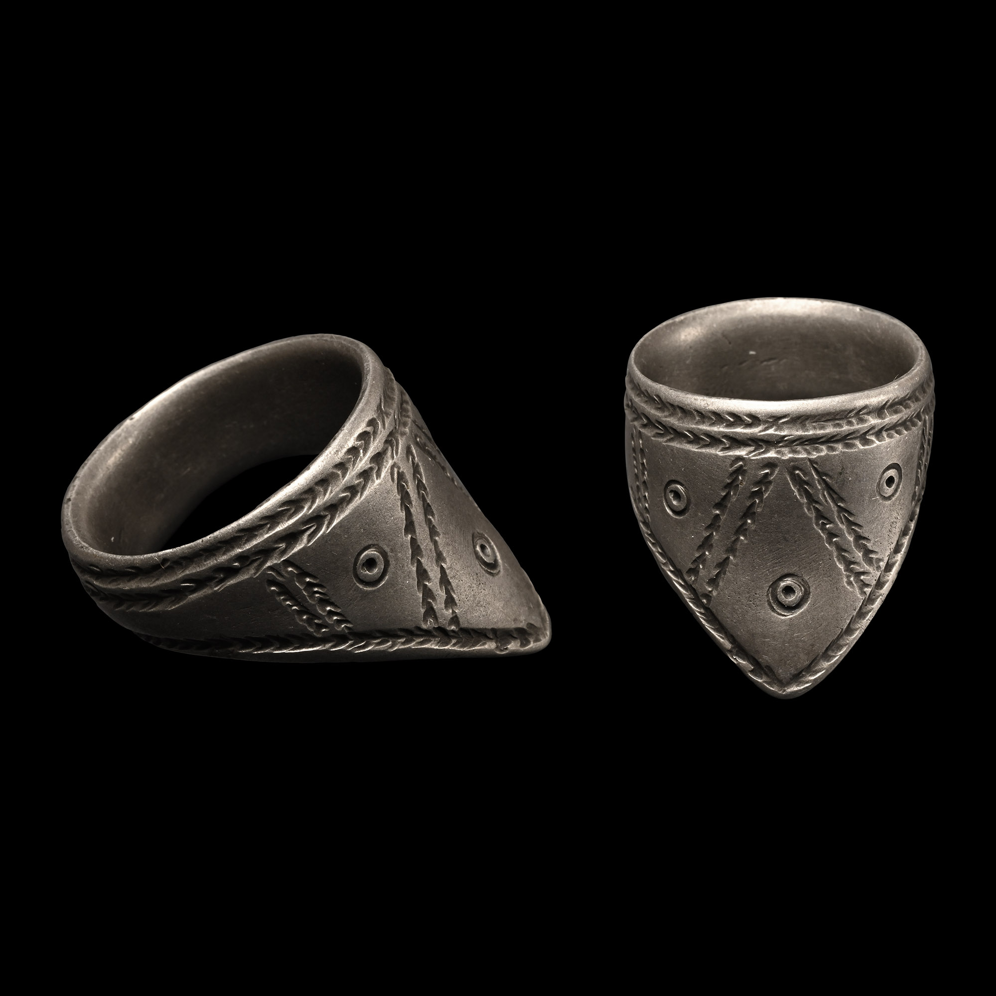 Large Medieval Silver Archer's Thumb Ring