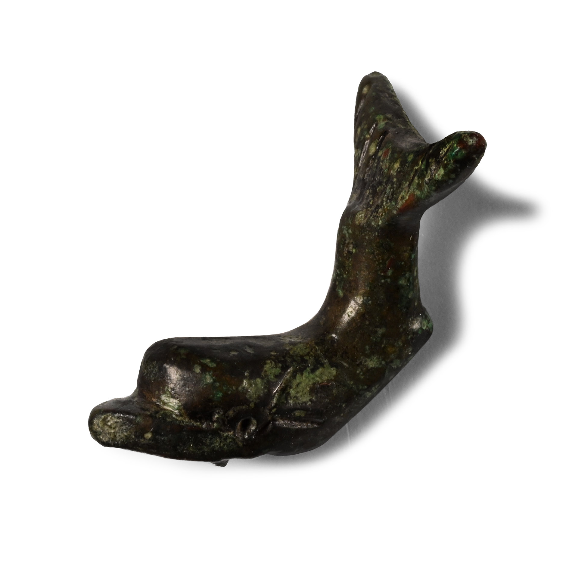 Roman Bronze Dolphin Mount