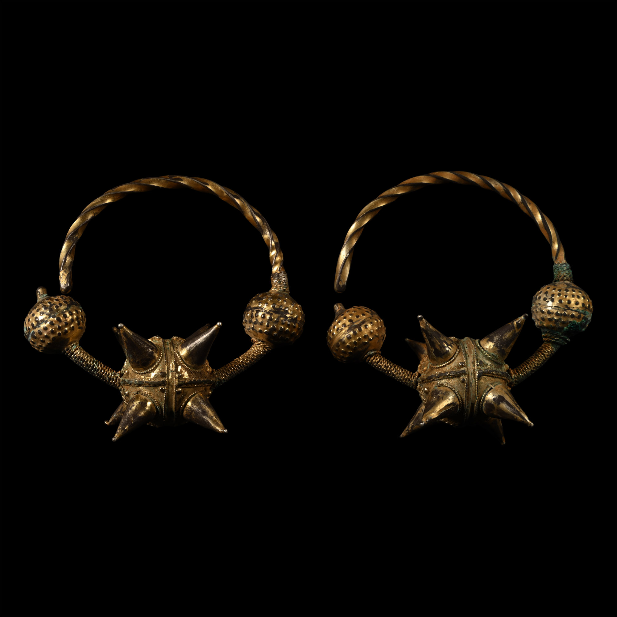 Byzantine Silver-Gilt Temple Ring Pair