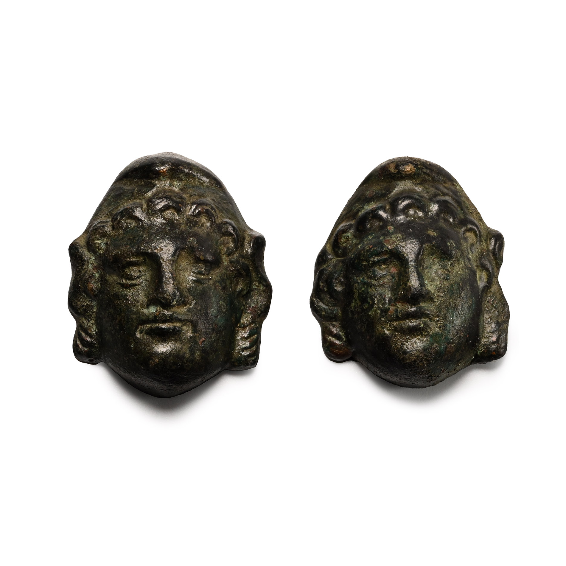 Roman Bronze Attis Mount Pair