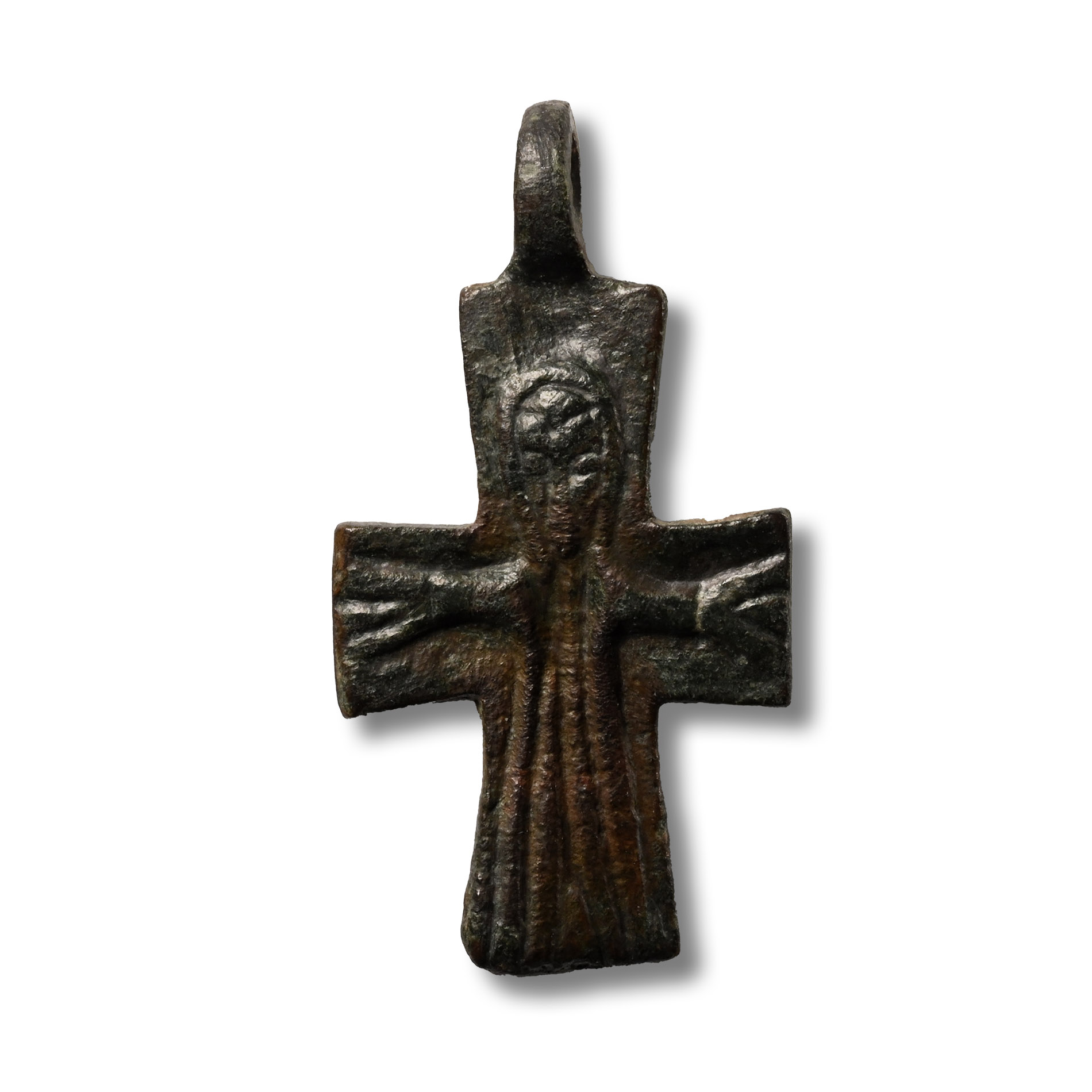 Byzantine Bronze Cross Pendant