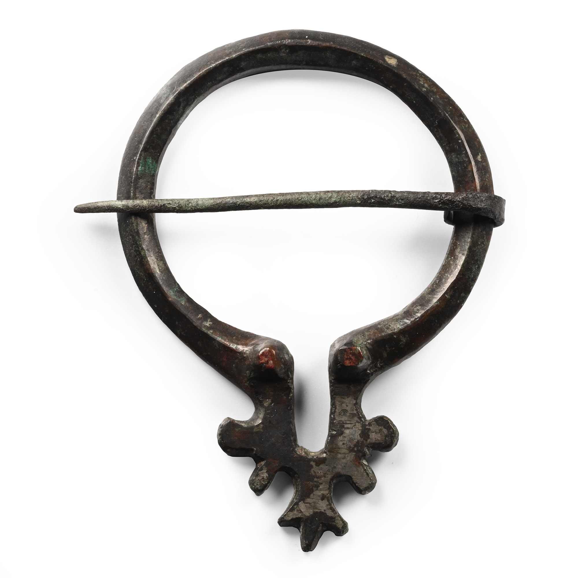 Medieval Tinned Bronze Annular Brooch