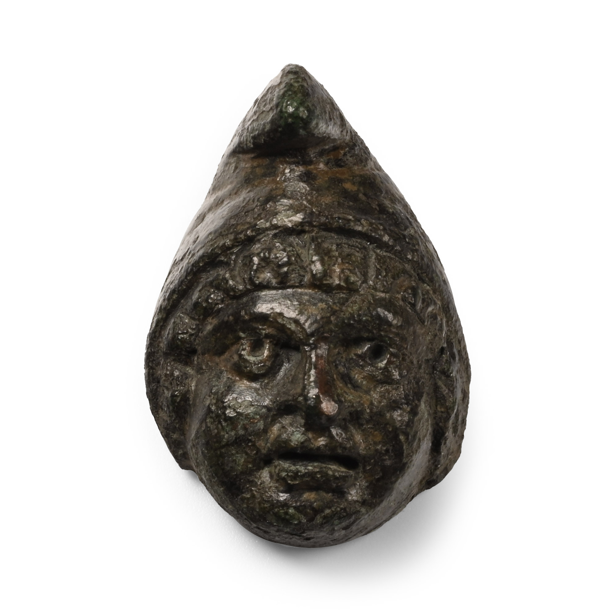 Roman Bronze Dacian Captive Head Mount