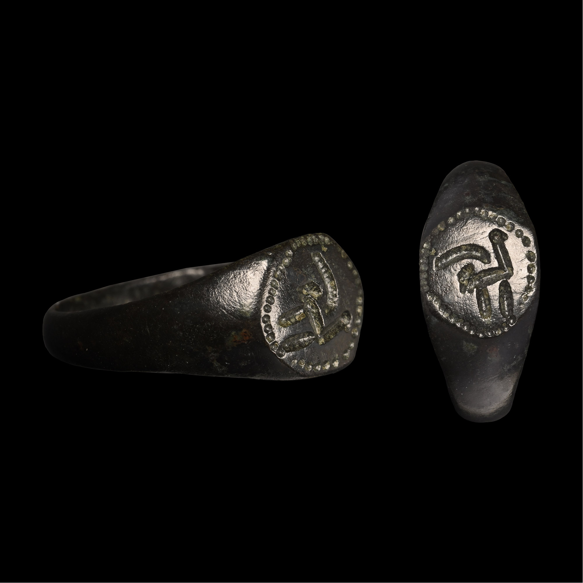 Medieval Bronze Ring with Bird