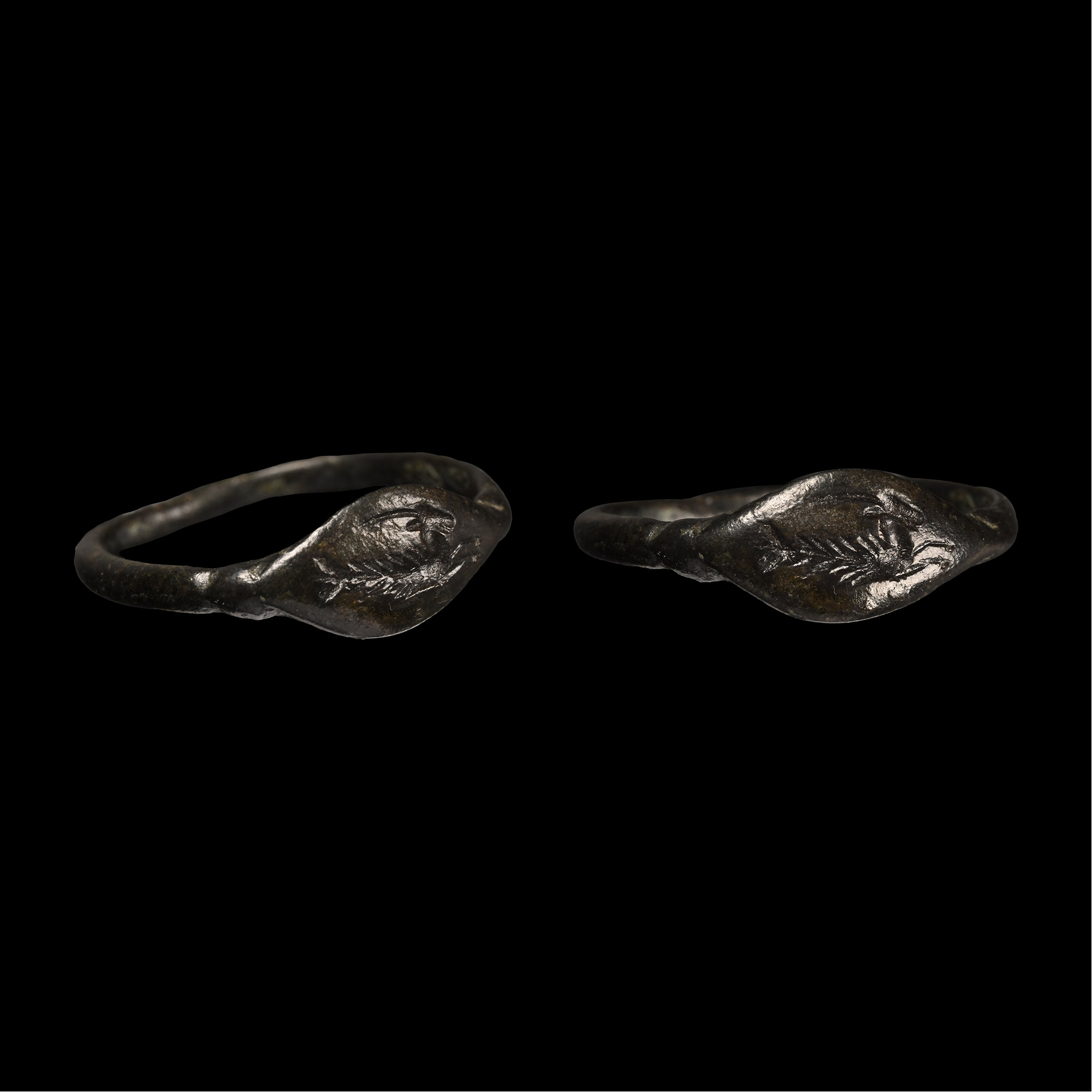 Large Roman Bronze Ring with Capricorn
