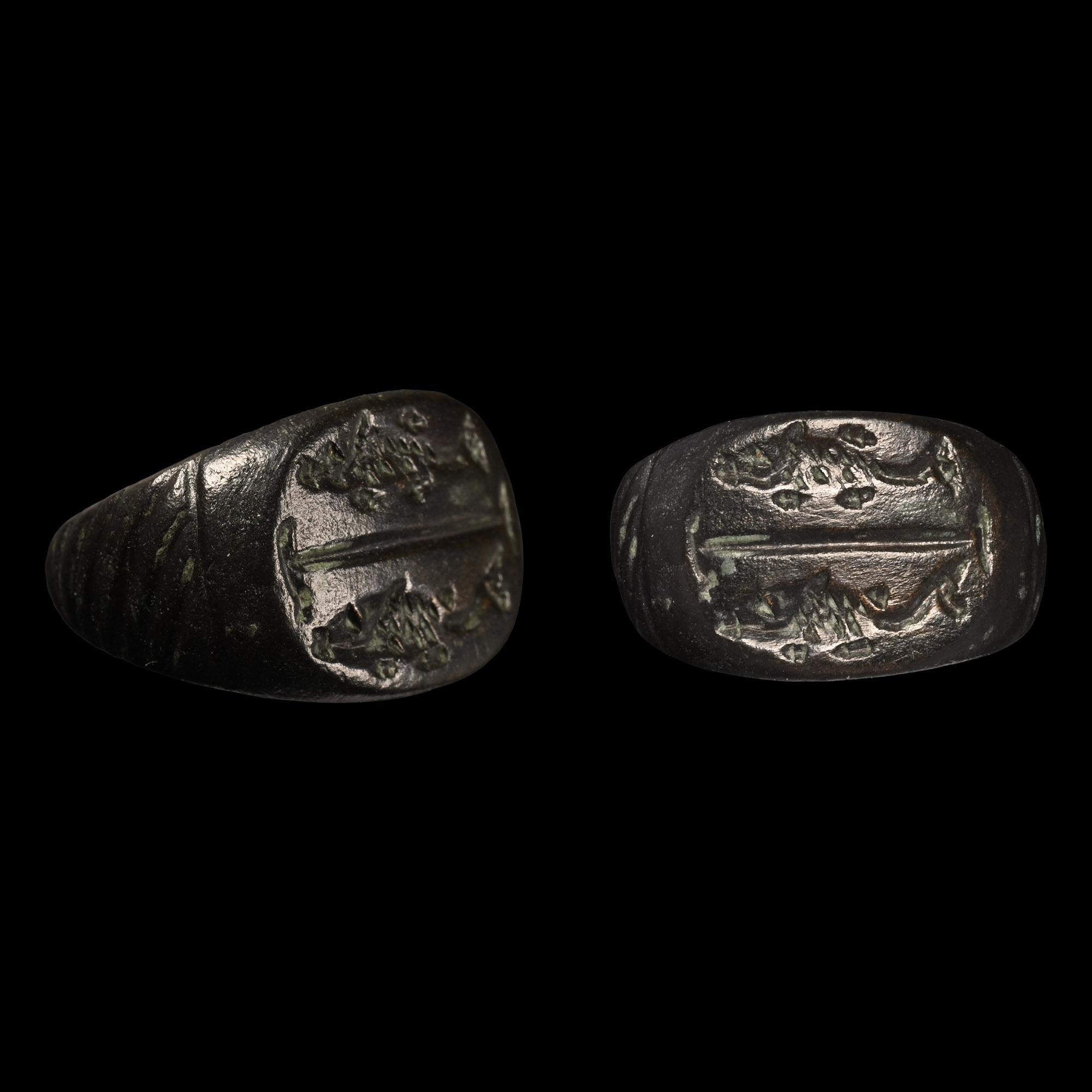 Roman Bronze Ring with Fish